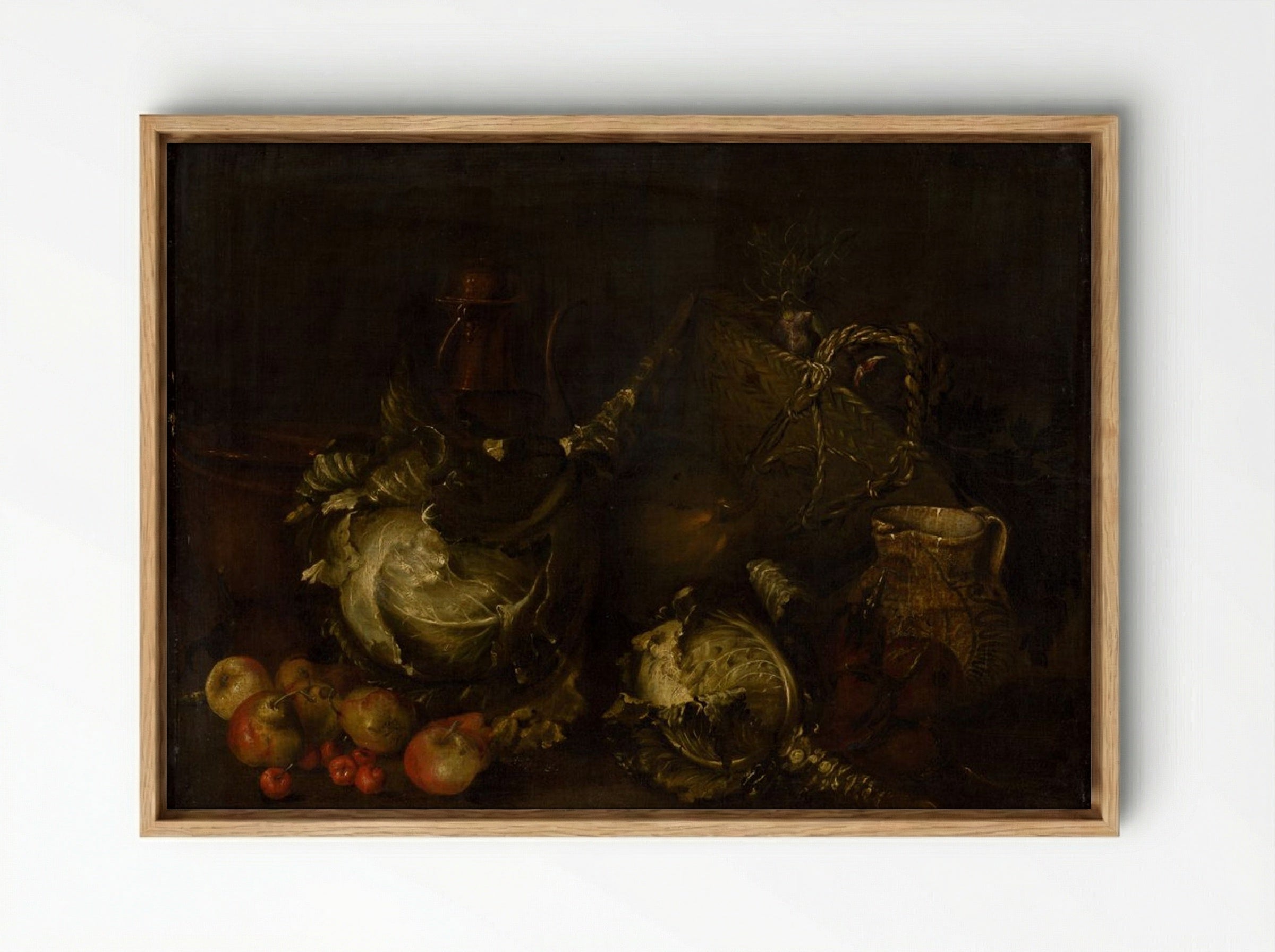 Still Life with Vegetables and Fruit - Fine Art Print - Framed Canvas Wood