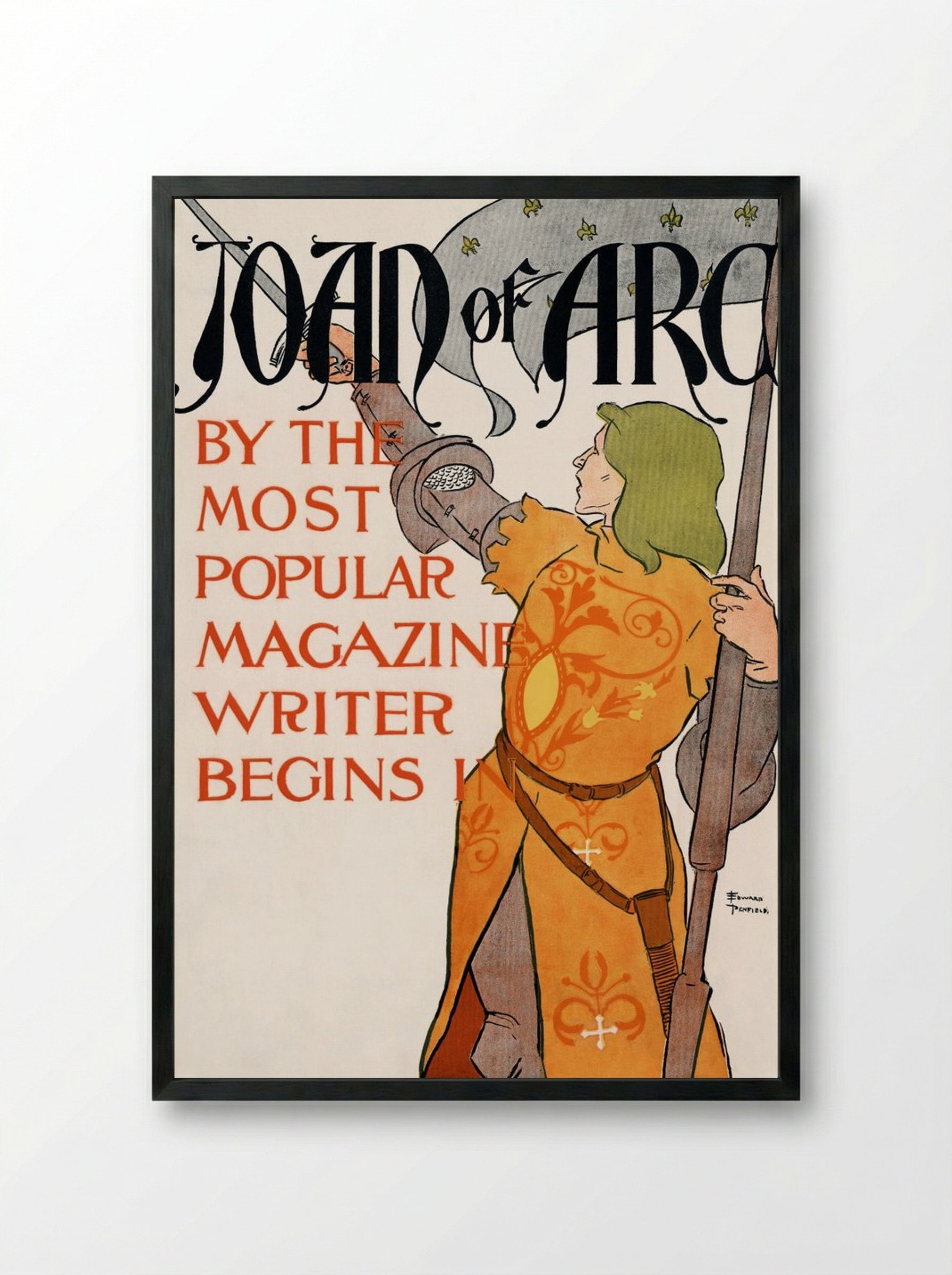 Joan of Arc - Edward Penfield - Framed Print Black