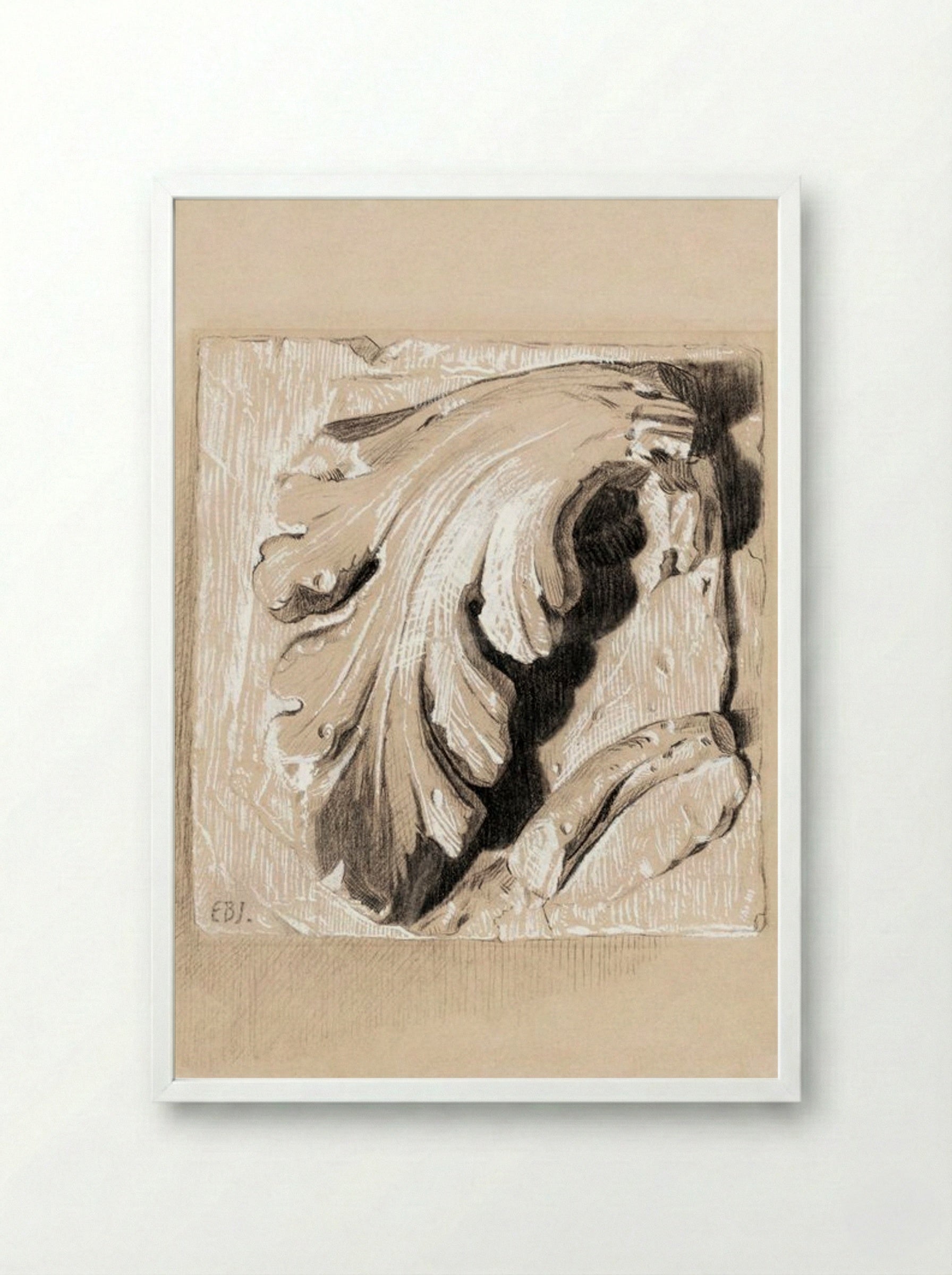 A Fragment from an Antique Frieze - Edward Burne-Jones - Framed Print White