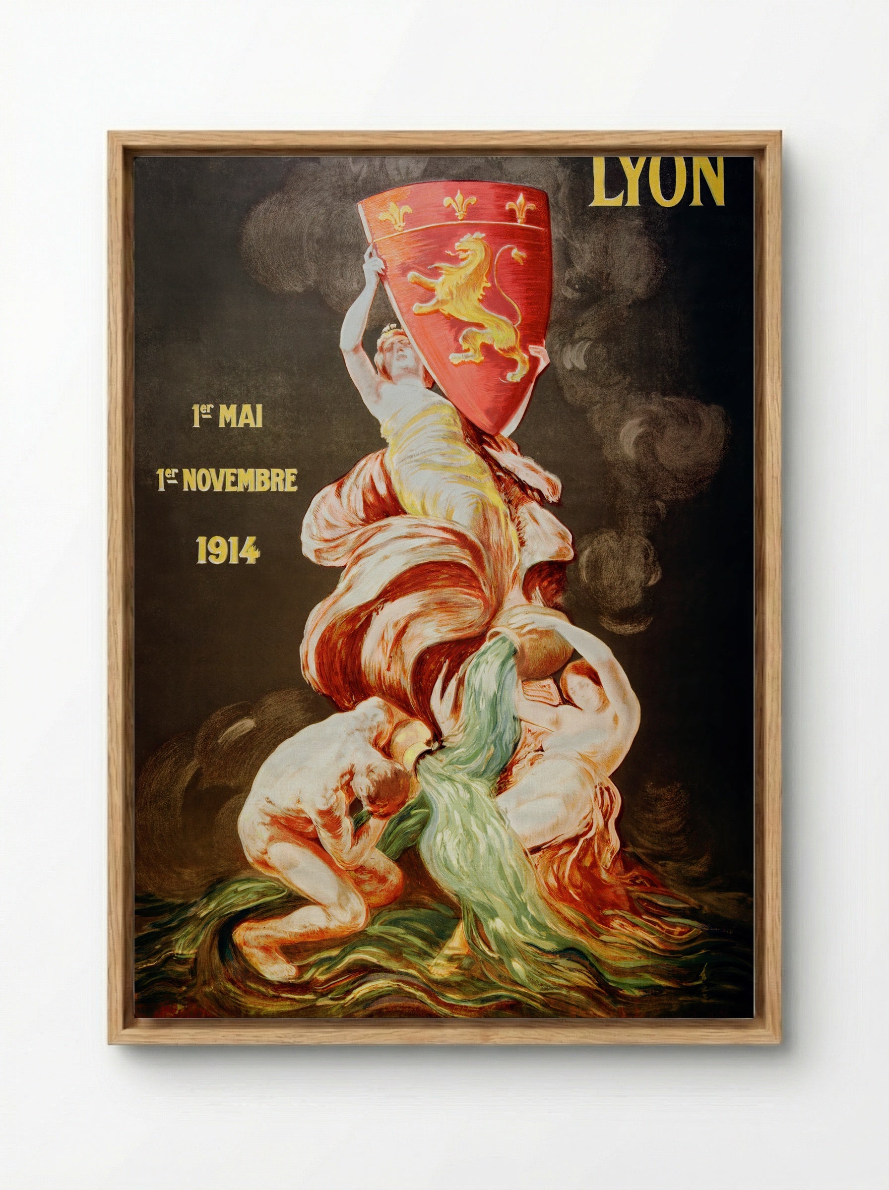 Lyon International Exhibition, 1914 - Leonetto Cappiello - Framed Canvas Wood