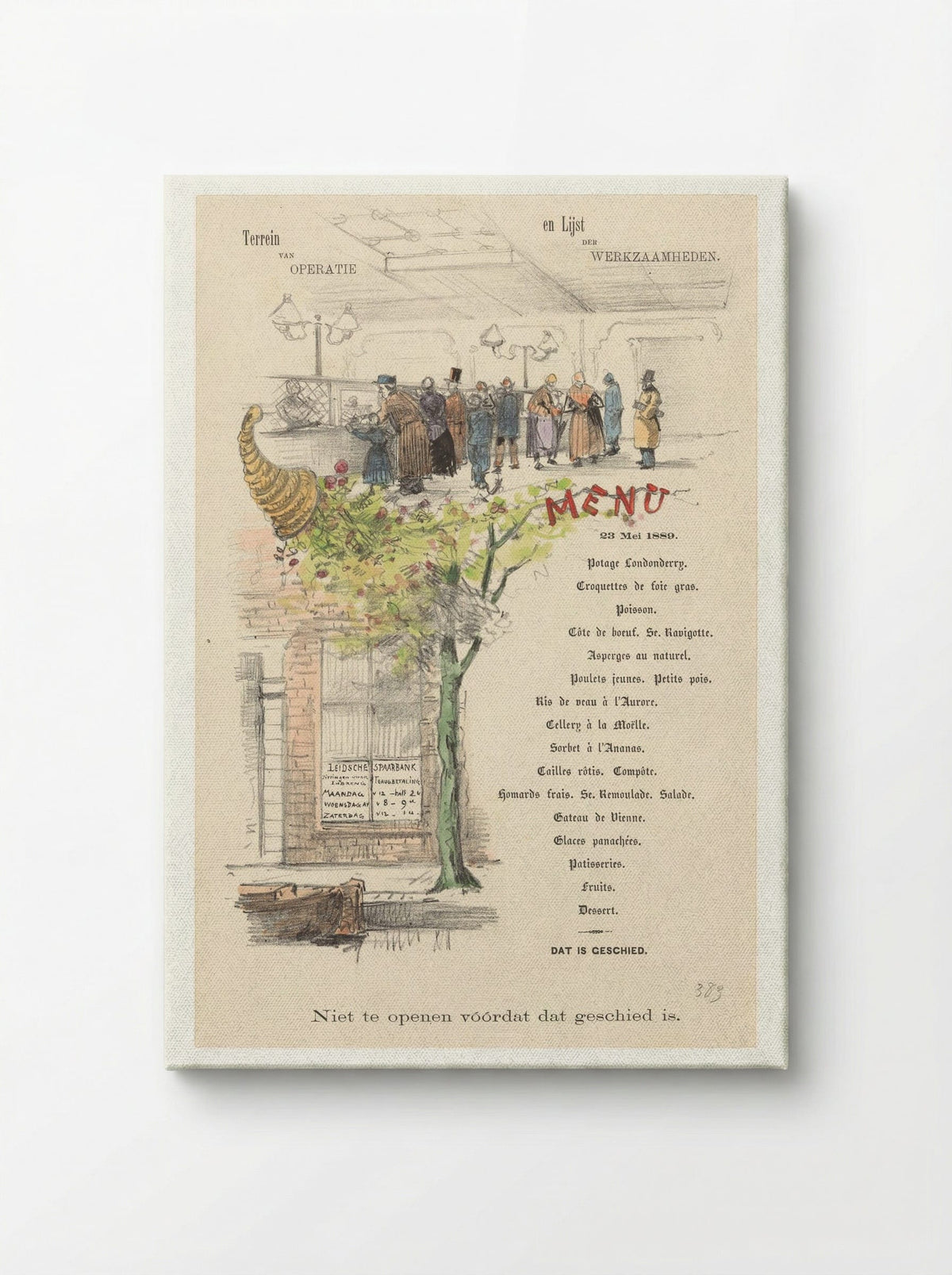 Menu for the Leidsche Spaarbank - Theo van Hoytema - Canvas