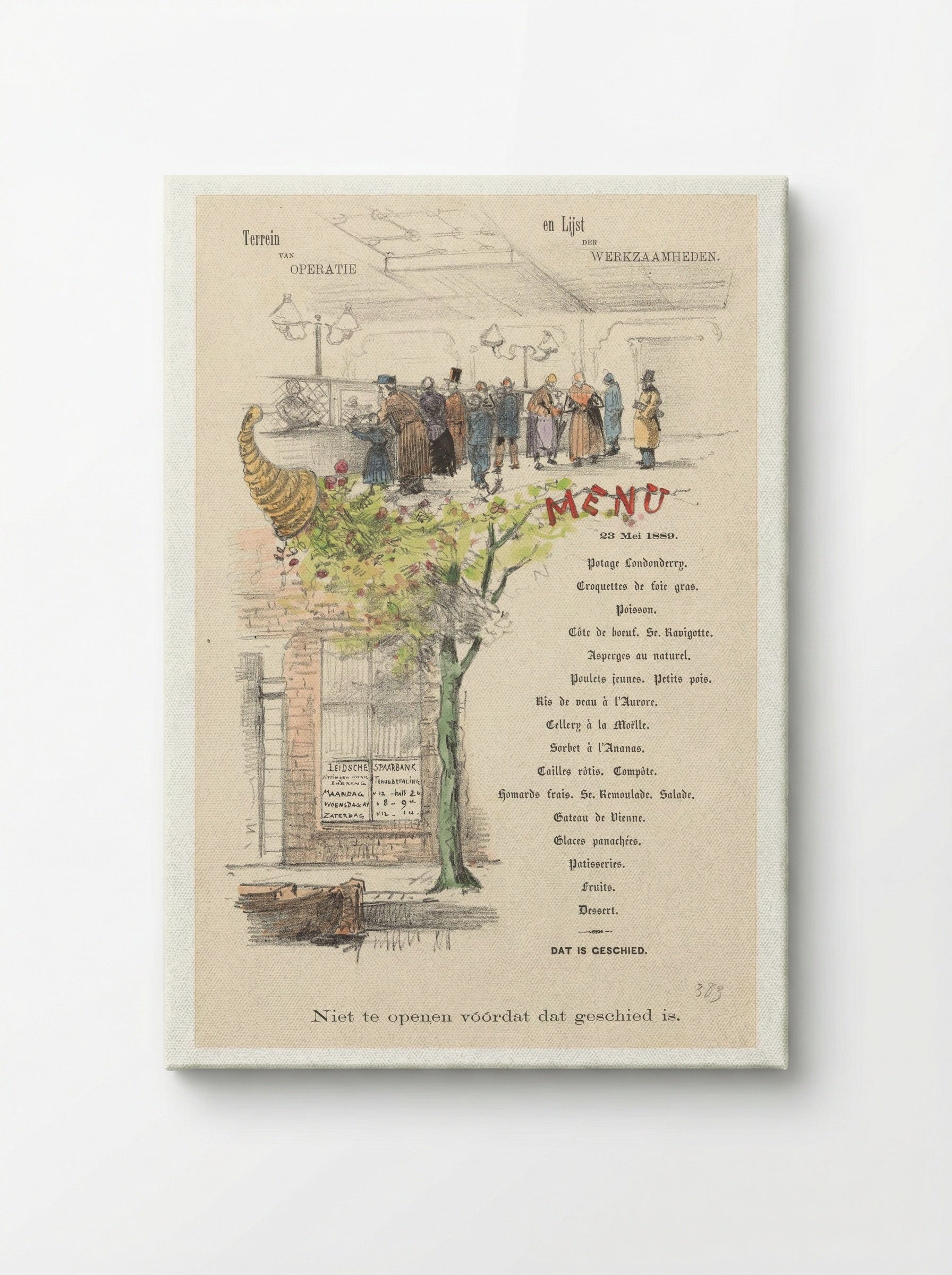 Menu for the Leidsche Spaarbank - Theo van Hoytema - Canvas