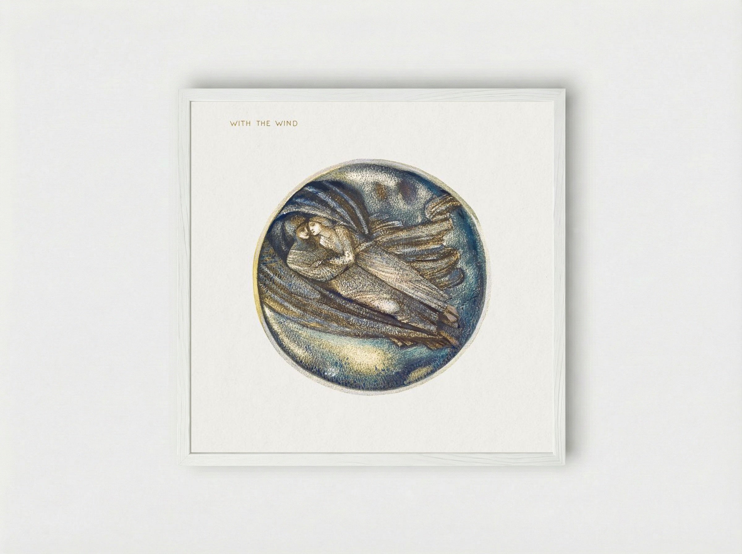 With the Wind, from The Flower Book - Edward Burne-Jones - Framed Print White