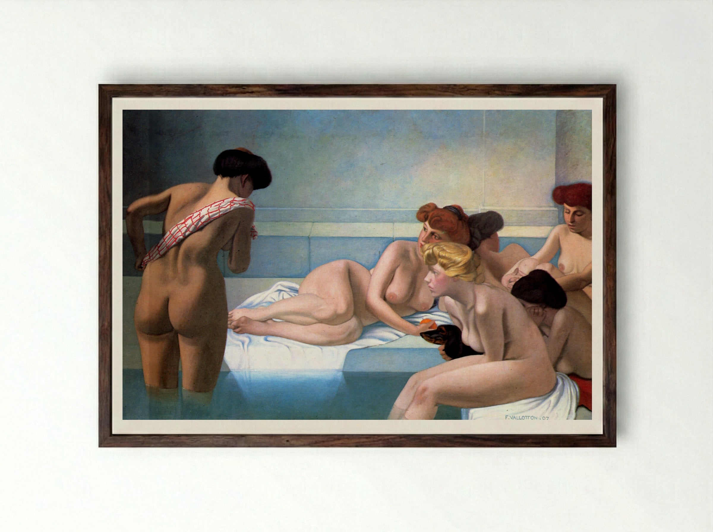 The Turkish Bath - Félix Vallotton - Framed Print Dark Wood