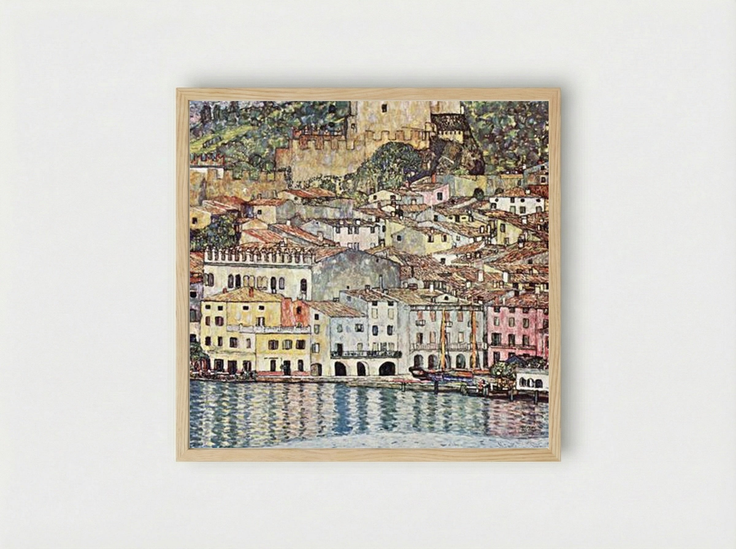 Malcesine on Lake Garda - Gustav Klimt - Framed Print Wood