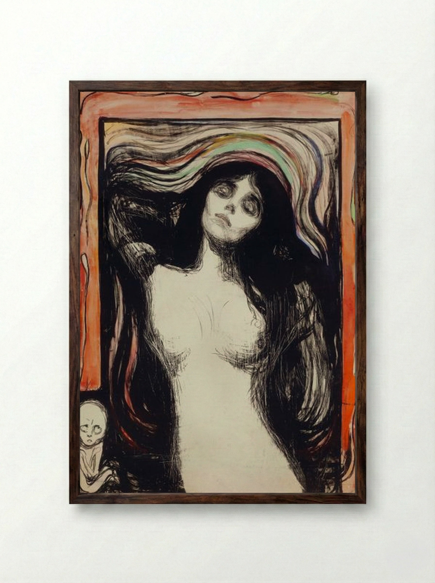 Madonna - Edvard Munch - Framed Print Dark Wood