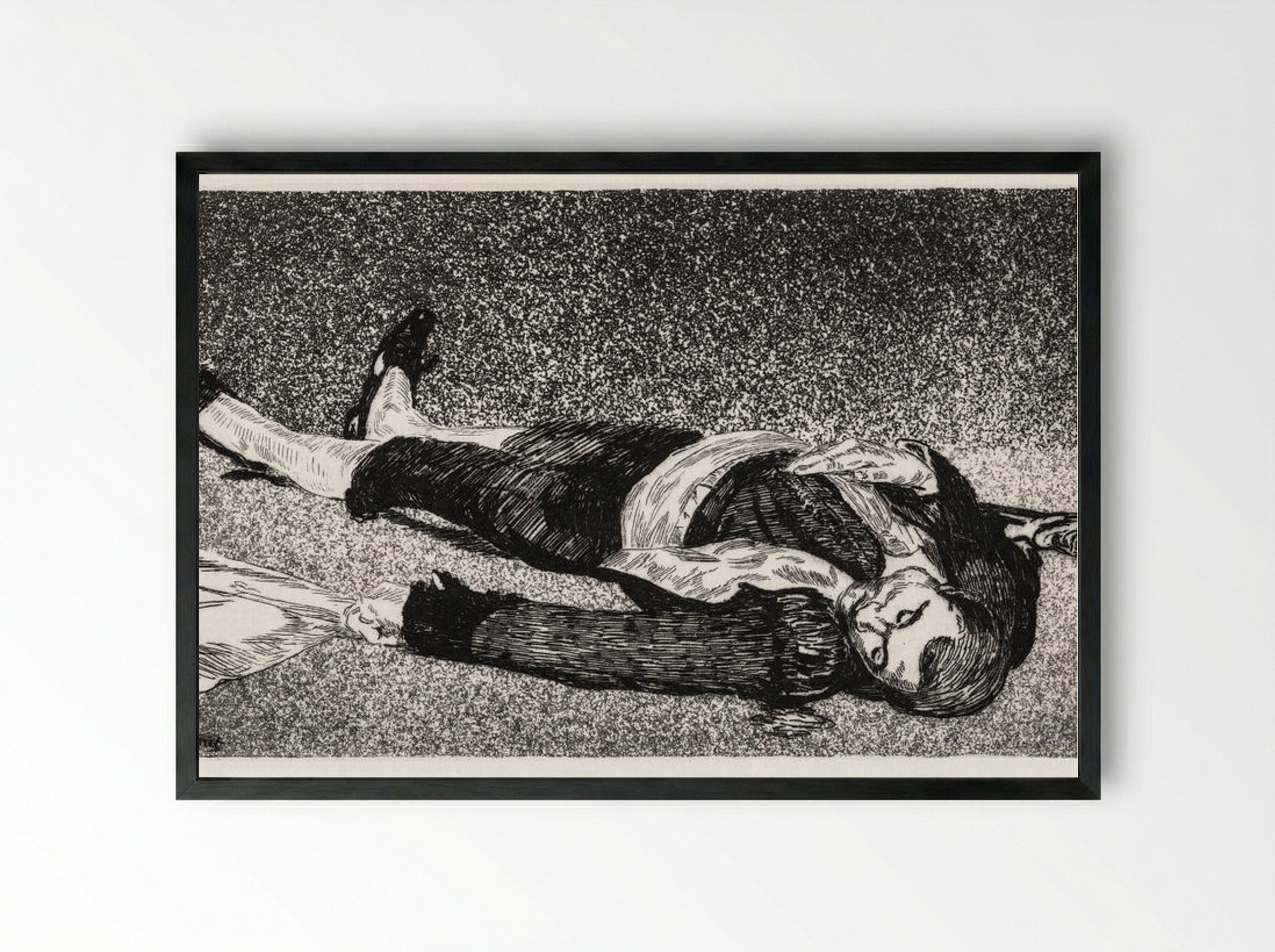 The Dead Toreador - Édouard Manet - Framed Print Black