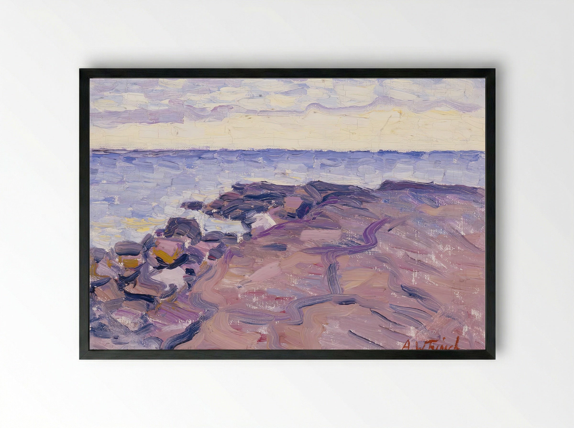 Rantakallioita (Coastal Rocks) - Alfred William Finch - Framed Print Black