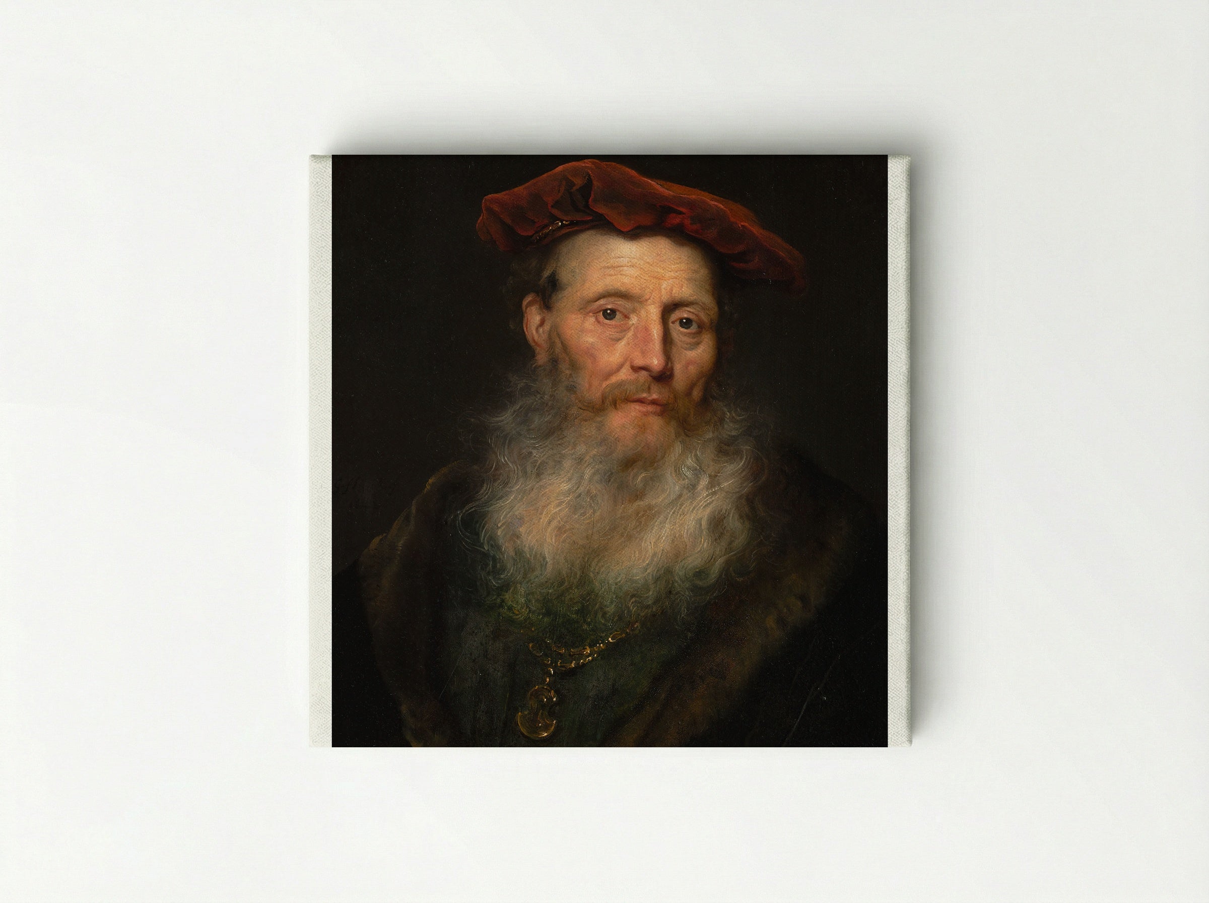 Bearded Man with a Velvet Cap - Govert Flinck - Canvas
