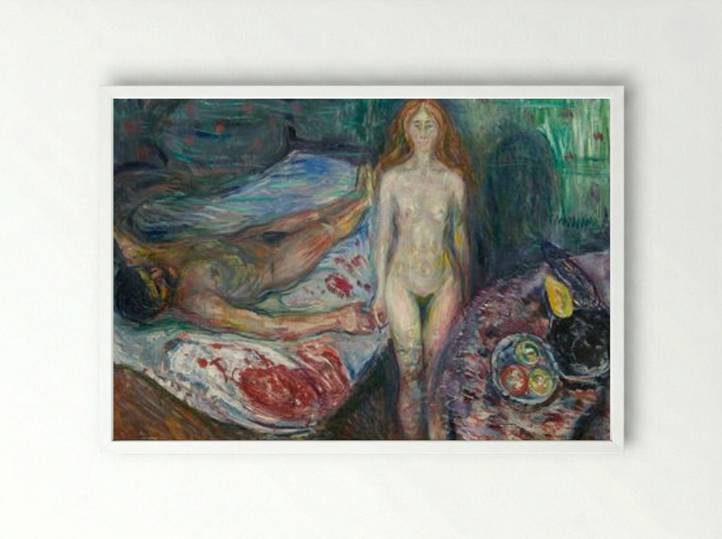 The Death of Marat - Edvard Munch - Framed Print White
