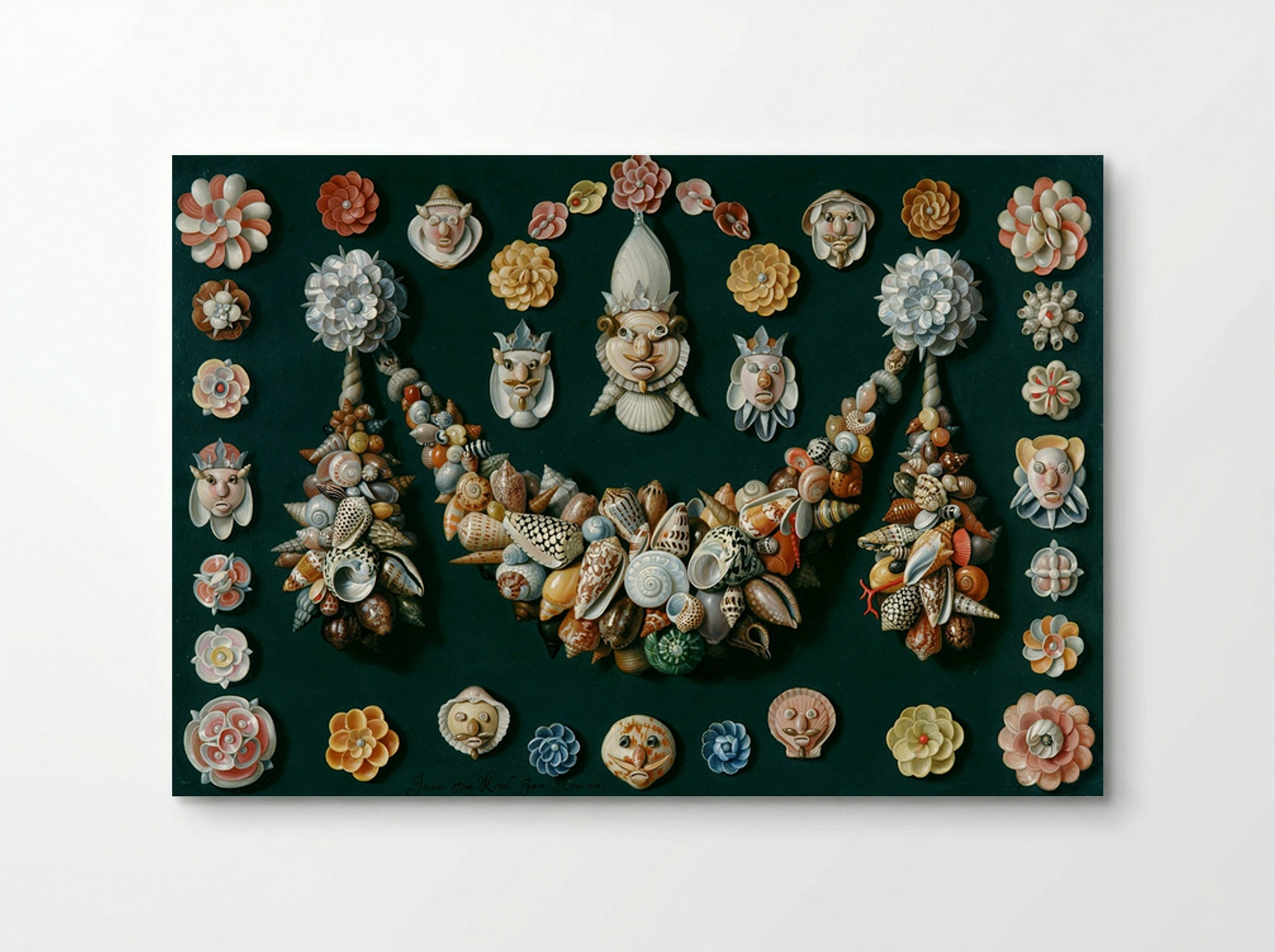 Festoon, Masks and Rosettes Made of Shells - Jan van Kessel the Elder - Poster