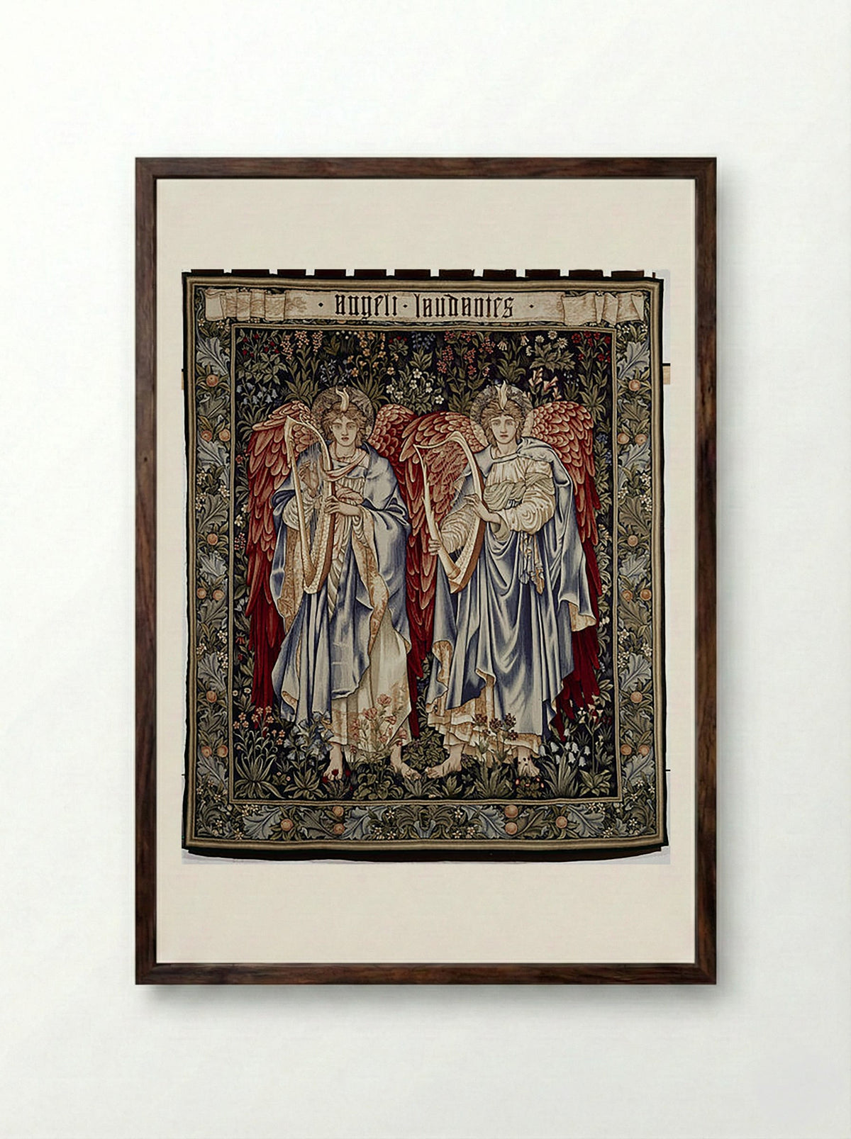 Angeli Laudantes - William Morris - Framed Print Dark Wood