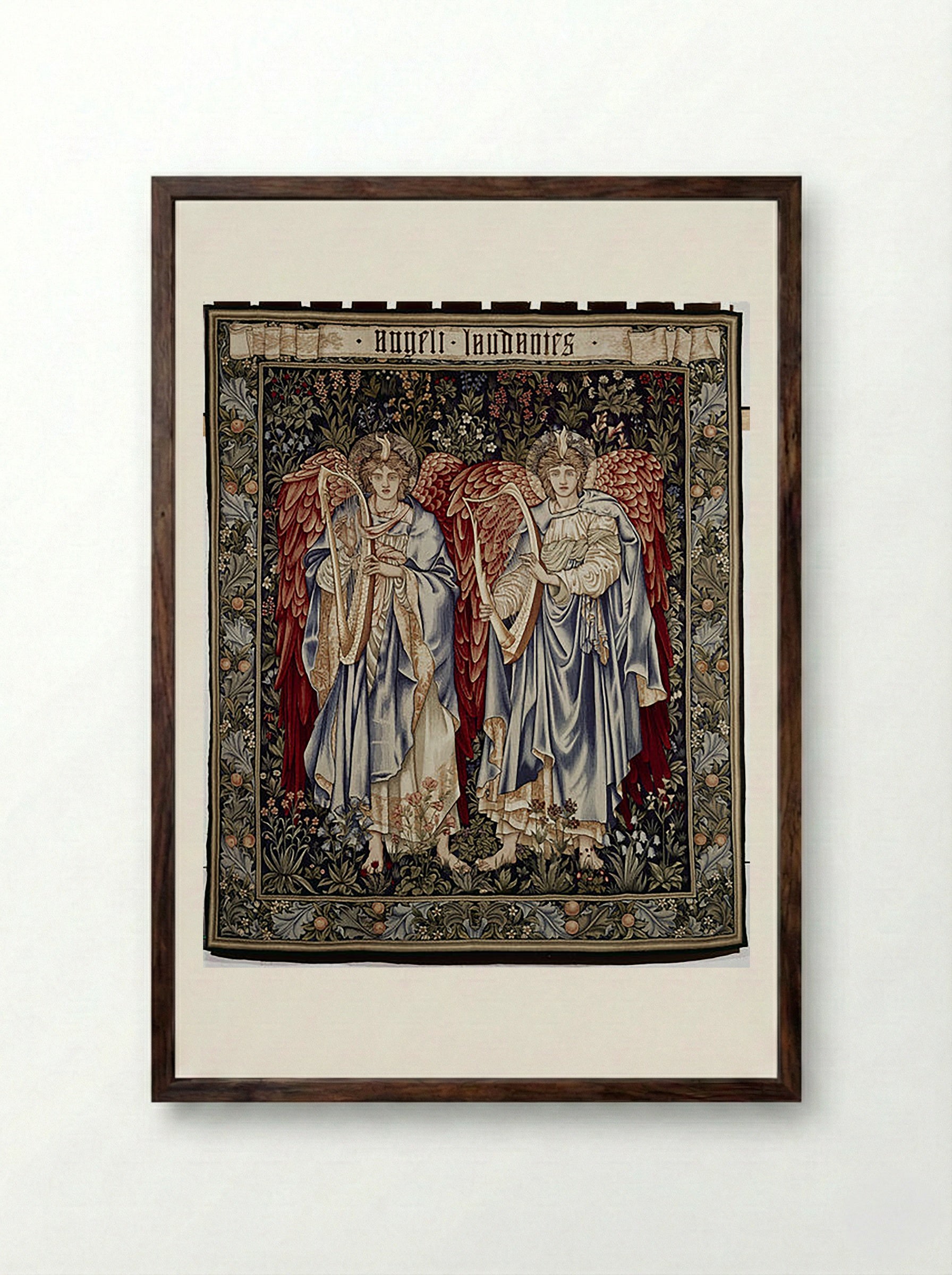 Angeli Laudantes - William Morris - Framed Print Dark Wood