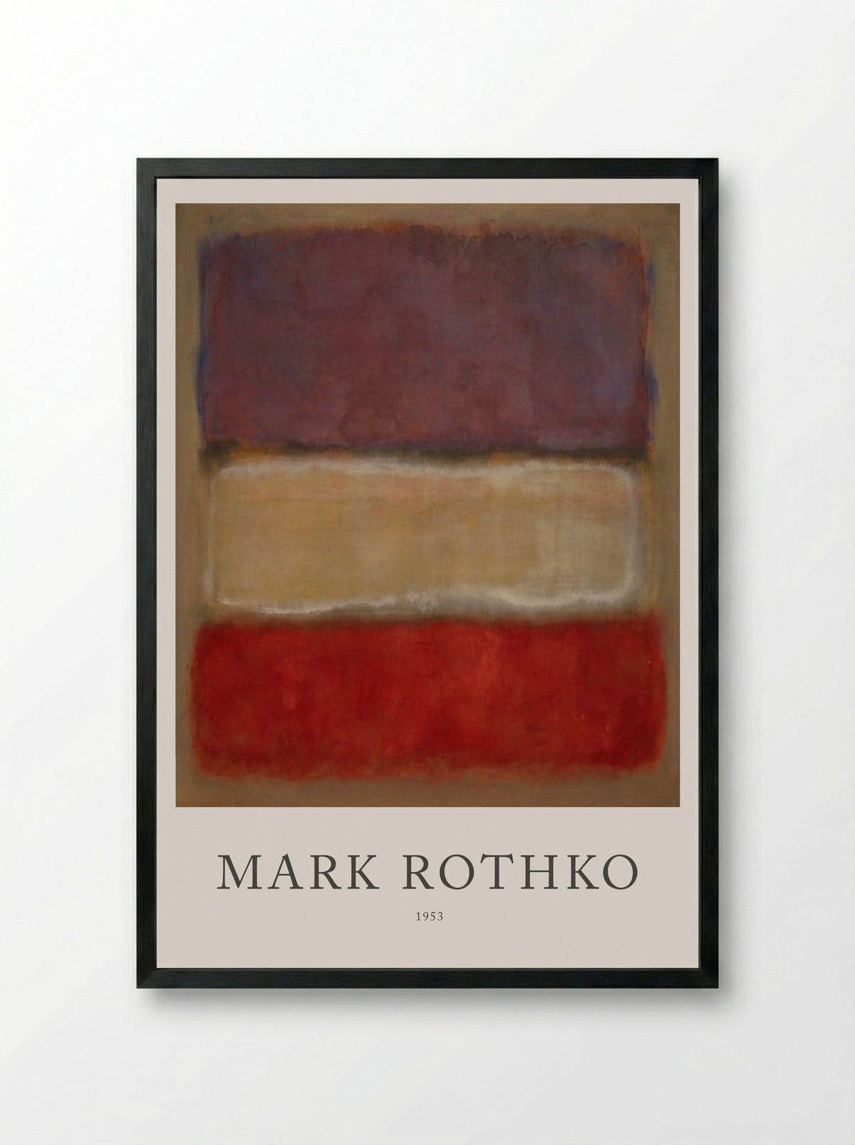 Untitled (Three Rectangles, Colour Field Painting) - Mark Rothko - Framed Print Black
