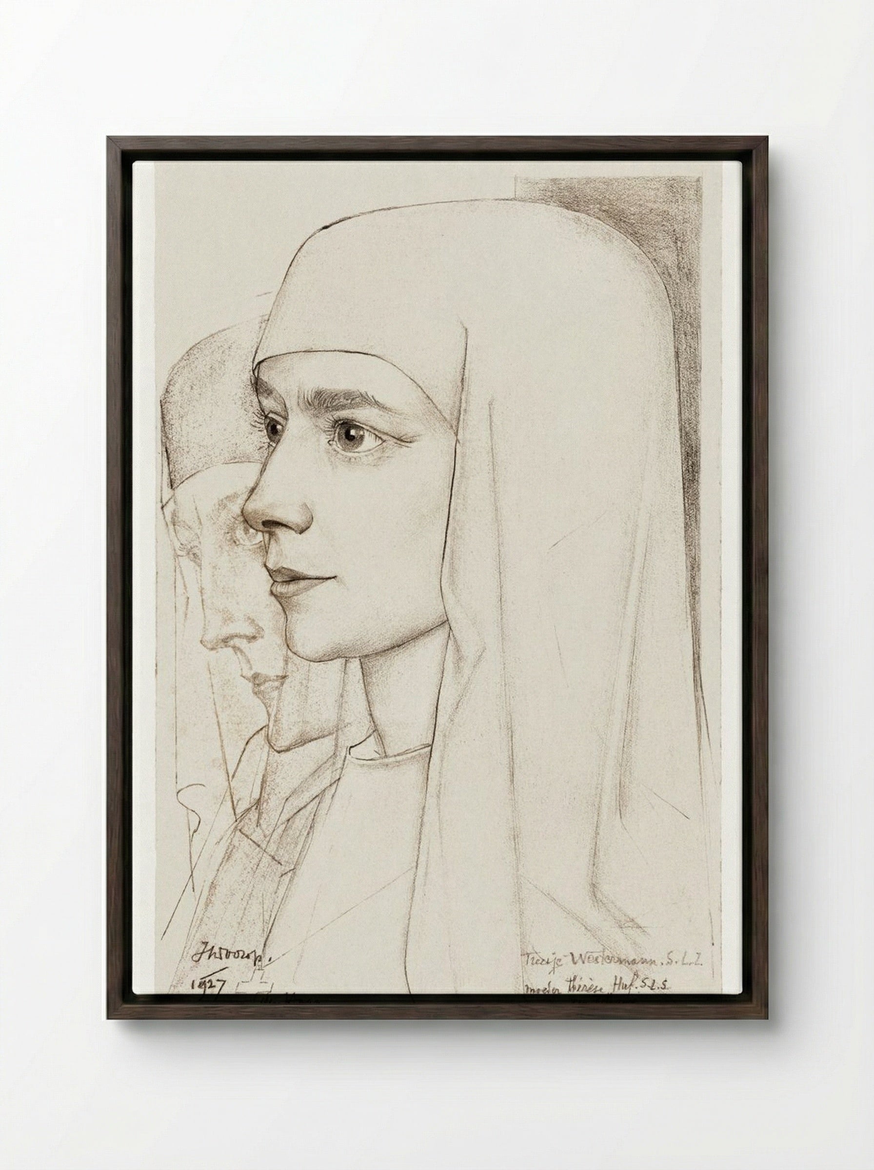 Portrait of Treesje Westermann - Jan Toorop - Framed Canvas Dark Wood