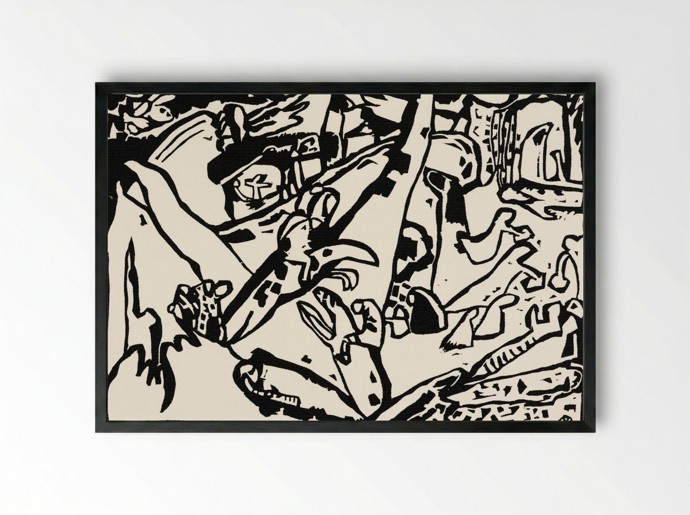 Composition 2 - Wassily Kandinsky - Framed Print Black