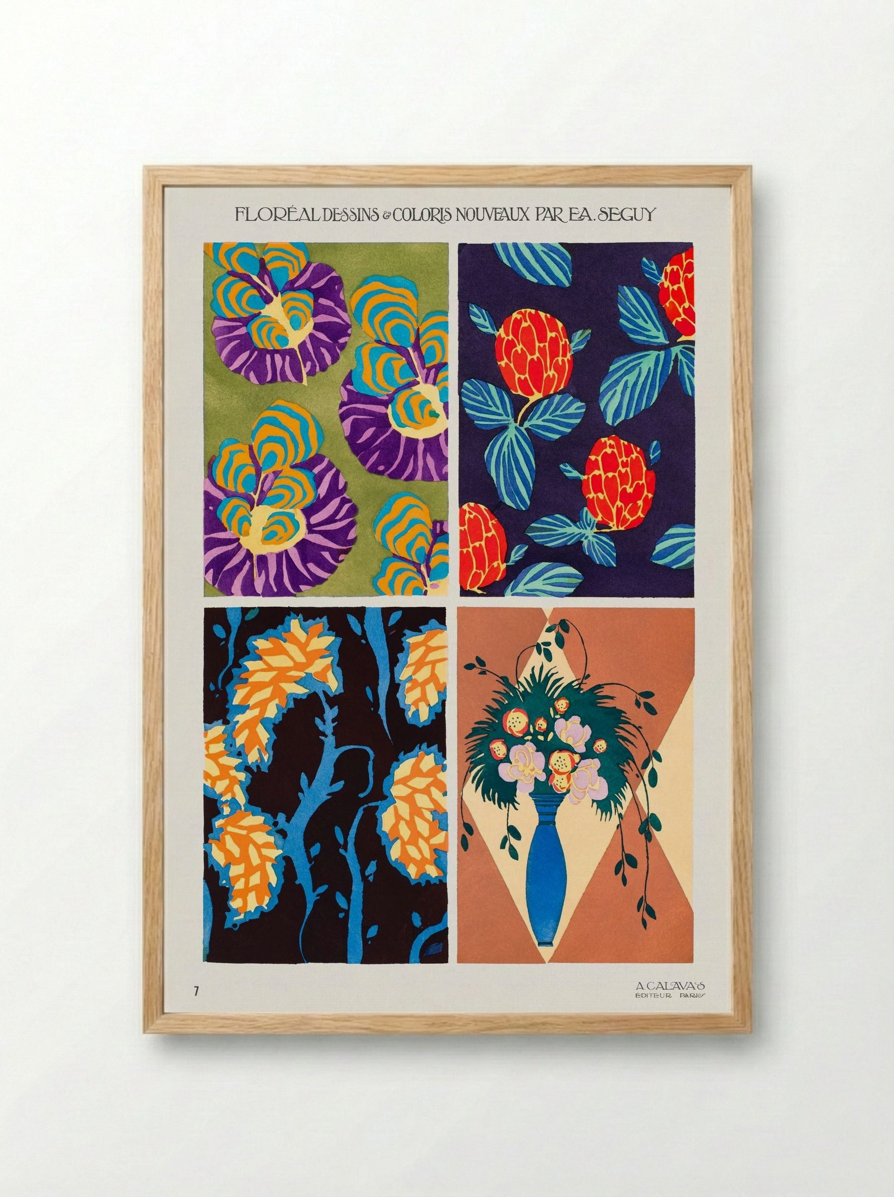 Floréal Dessins & Coloris Nouveaux - Émile-Allain Séguy - Framed Print Wood