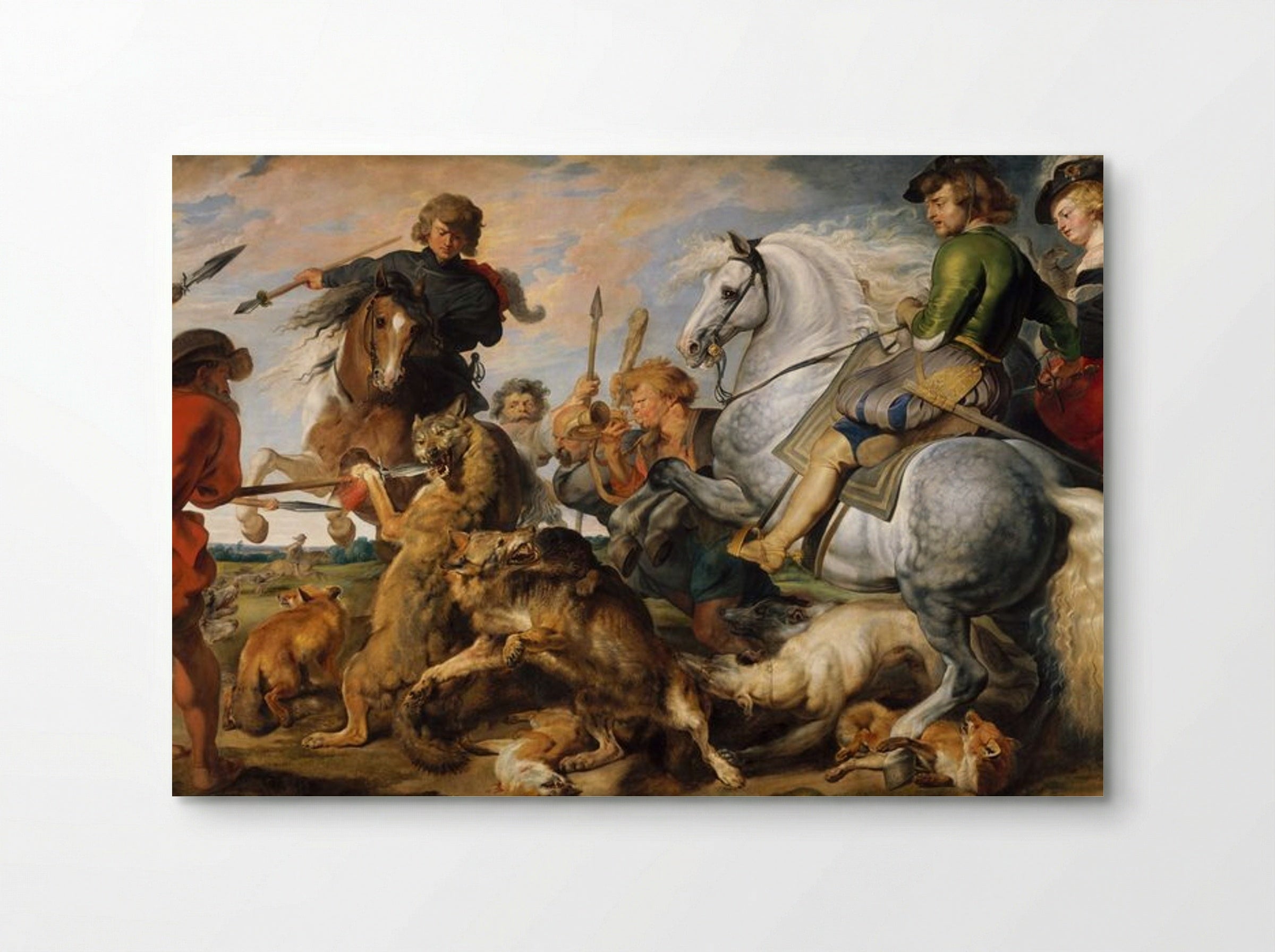 Wolf and Fox Hunt - Peter Paul Rubens - Poster