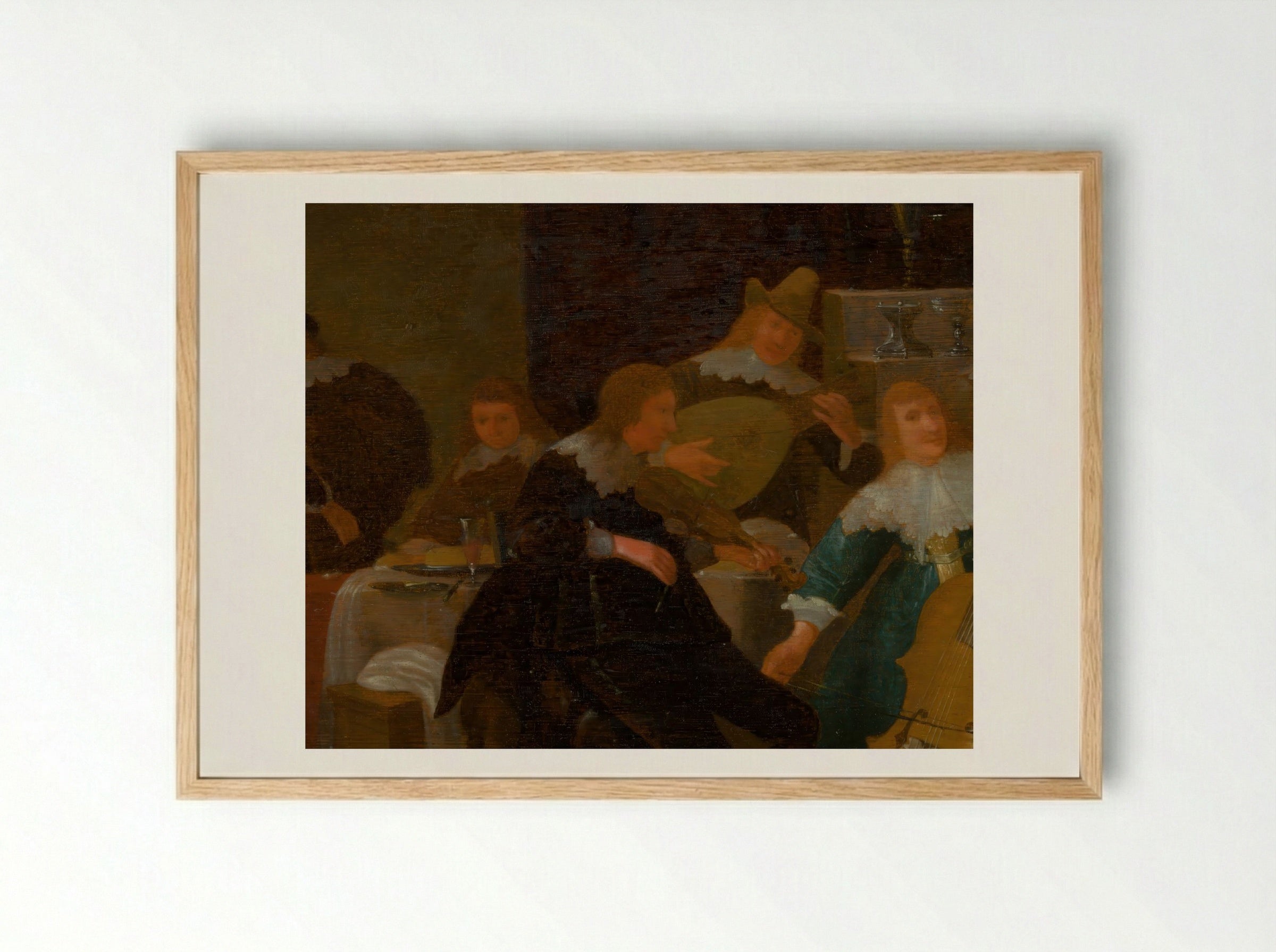 The Home Concert - Cornelis Saftleven - Framed Print Wood