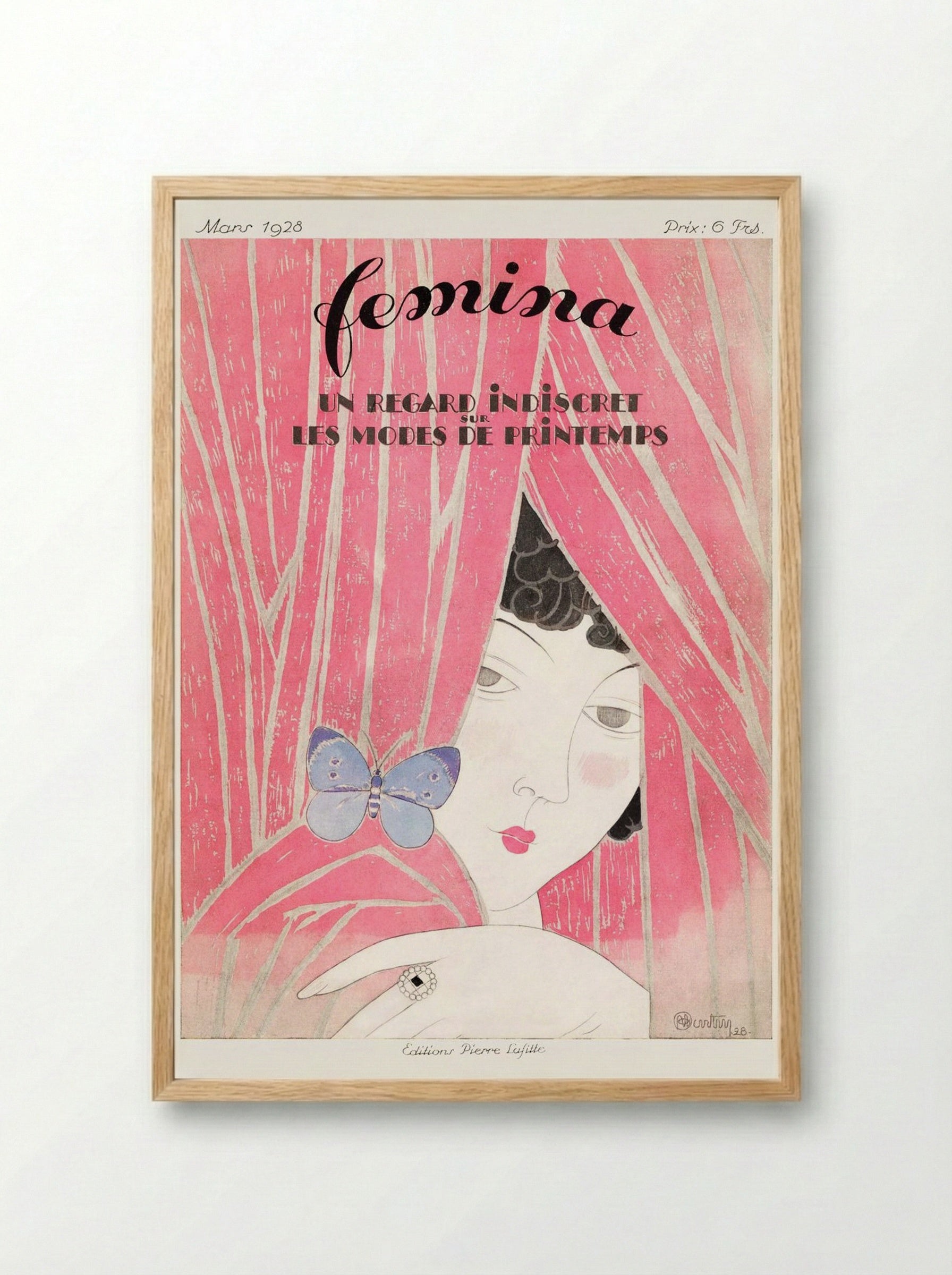 The Fashion Magazine as Temptress, Femina - Georges Léonnec - Framed Print Wood