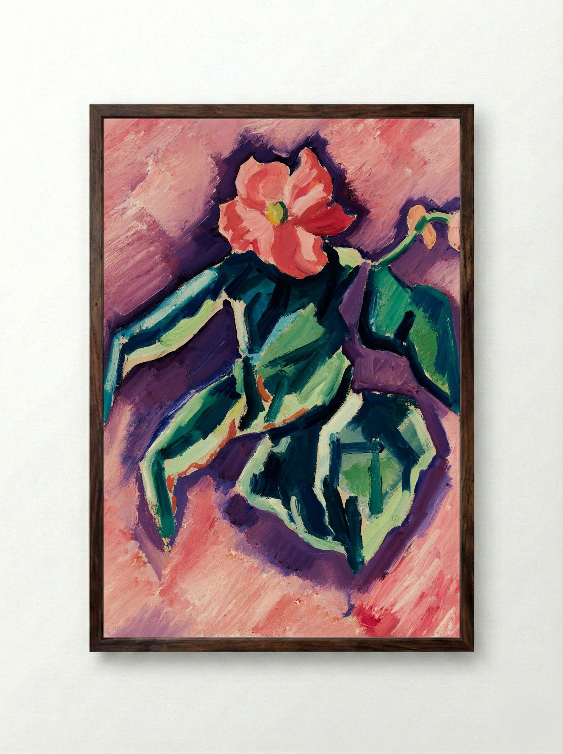 Pink Begonias - Marsden Hartley - Framed Print Dark Wood