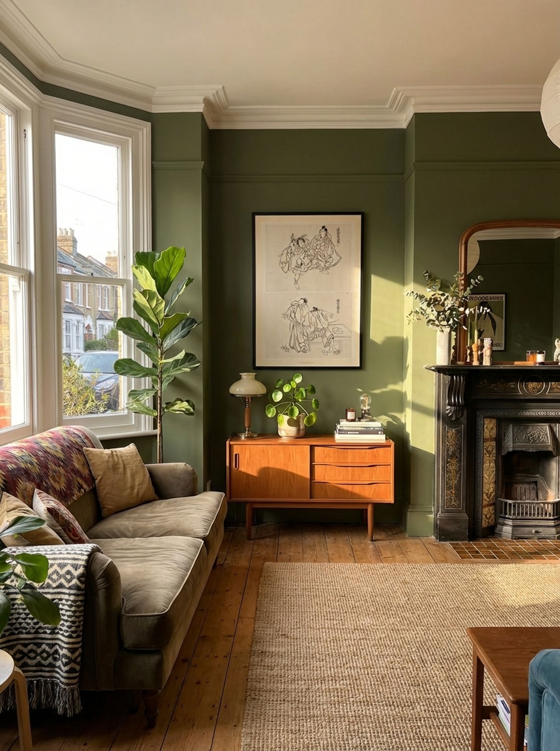 Two Stage Scenes, One with Two Samurai and One with Two Figures at a Table - Katsushika Hokusai - Lifestyle