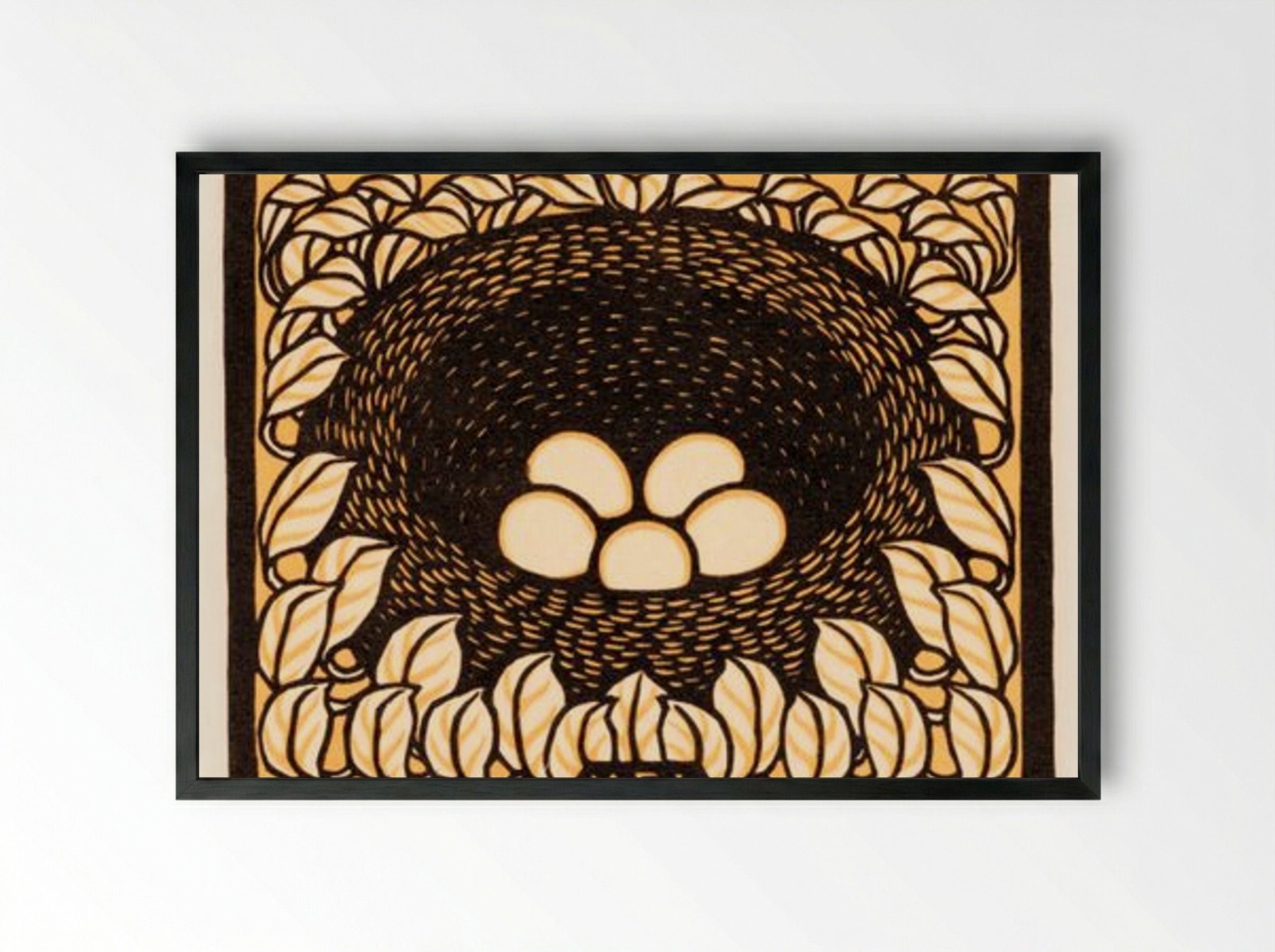 May (Eggs in Nest) - Julie de Graag - Framed Print Black