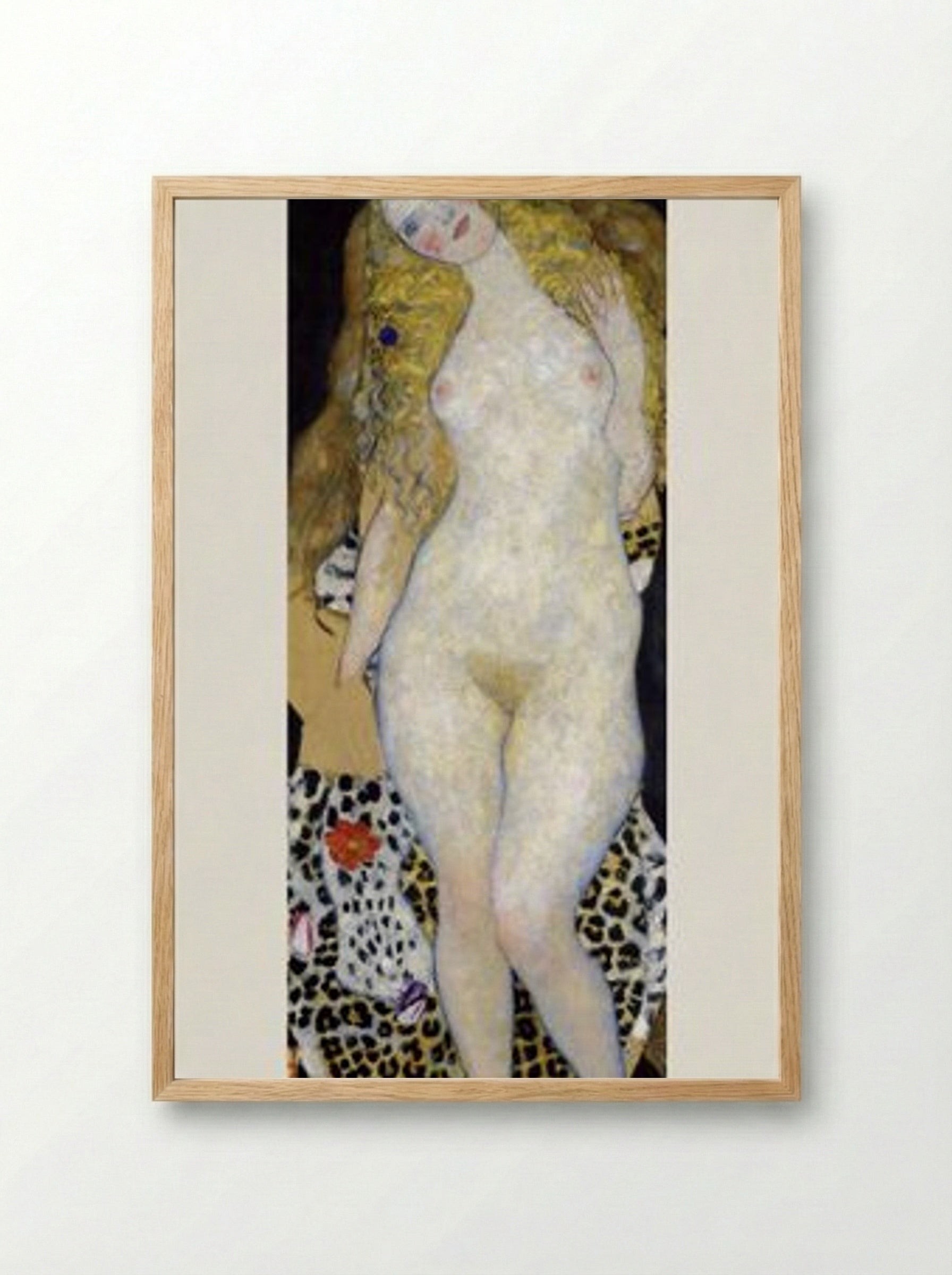 Adam and Eve - Gustav Klimt - Framed Print Wood