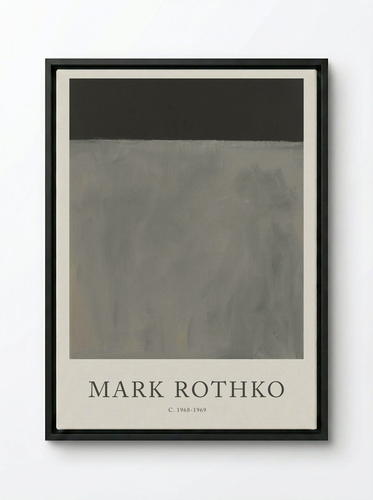 Untitled (Grey and Black) - Mark Rothko - Framed Canvas Black