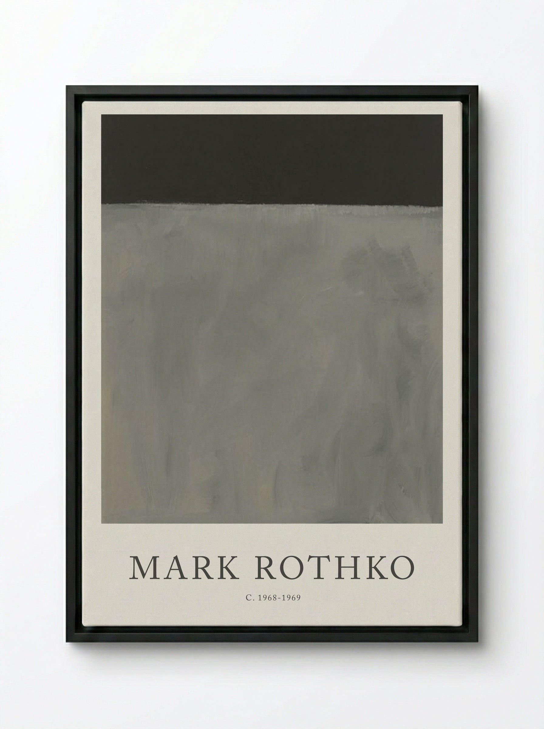 Untitled (Grey and Black) - Mark Rothko - Framed Canvas Black