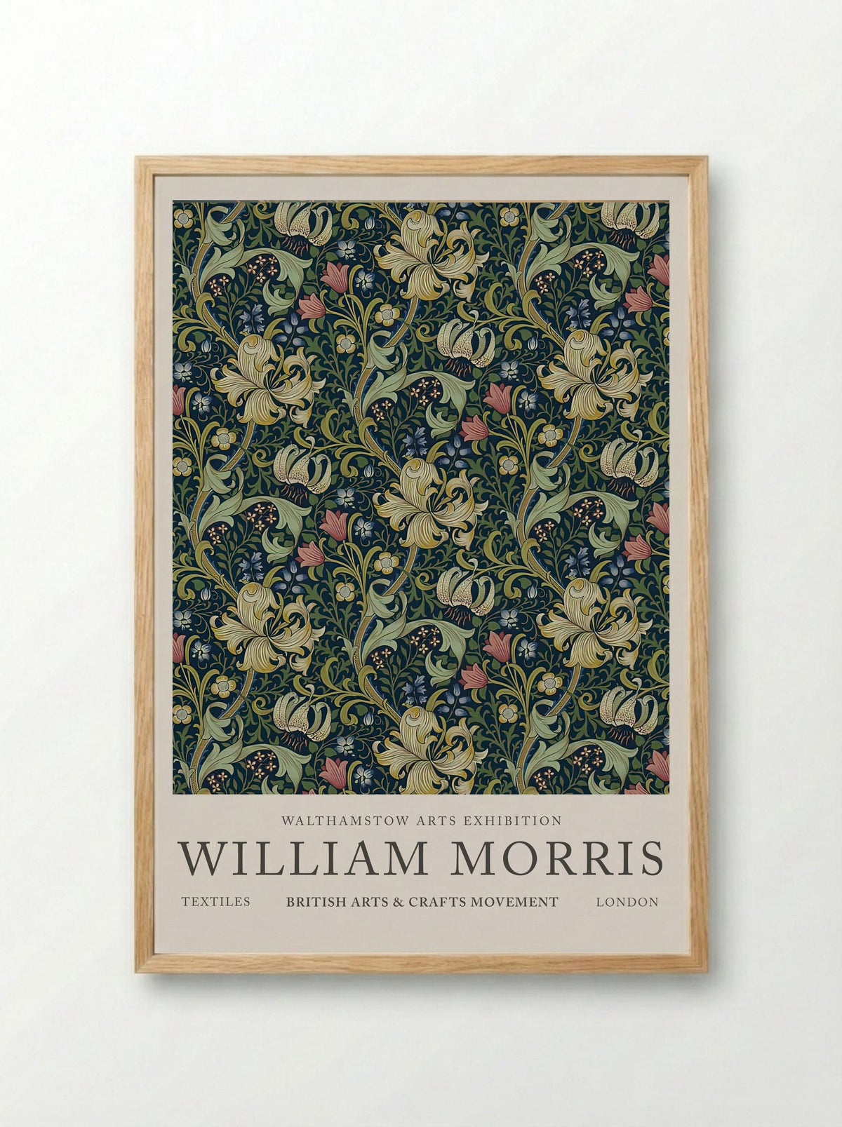 Golden Lily Tapestry - William Morris Collection - Framed Print Wood