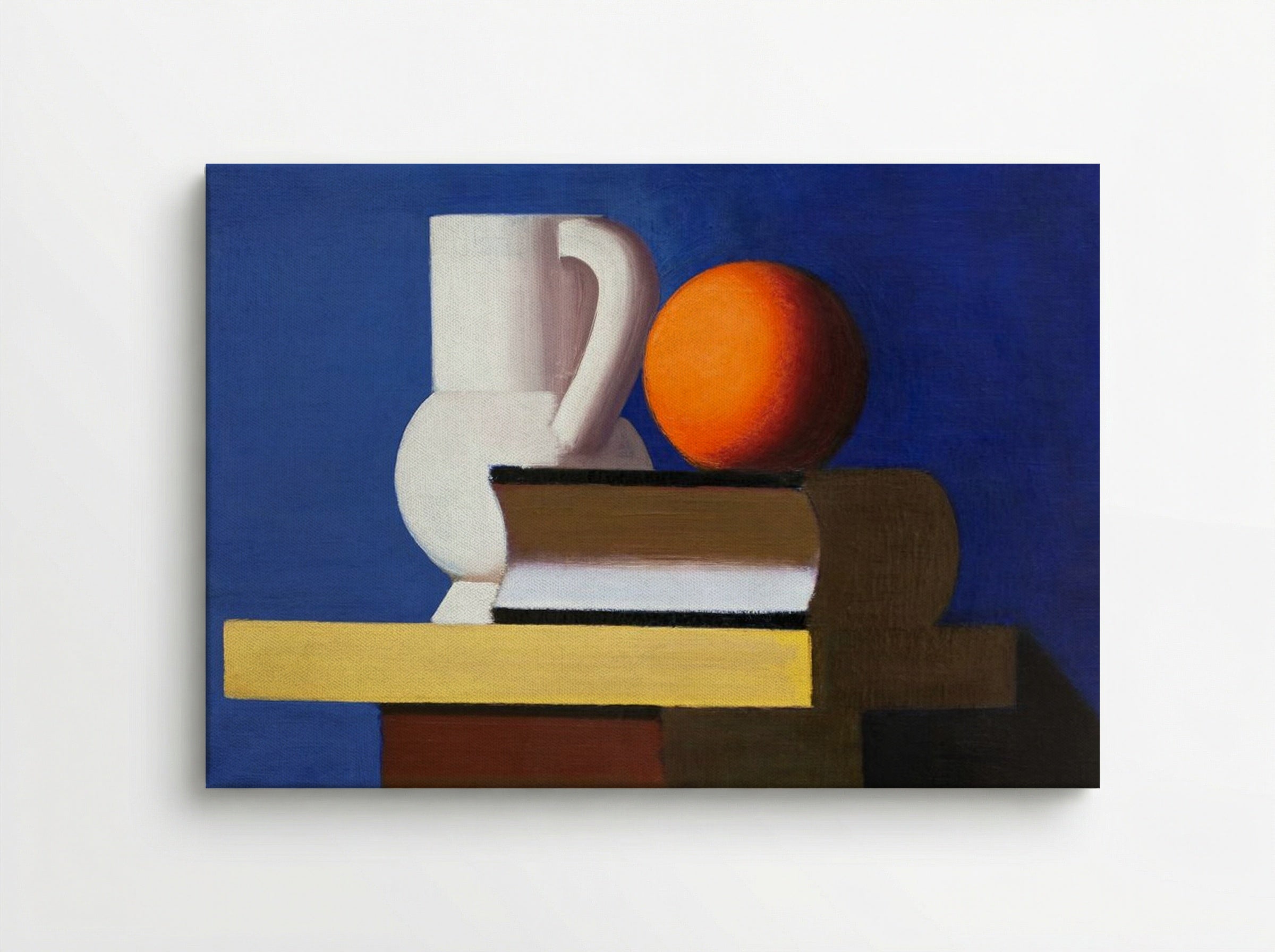 Arrangement with White Jug, Orange and Book - Vilhelm Lundstrøm - Canvas