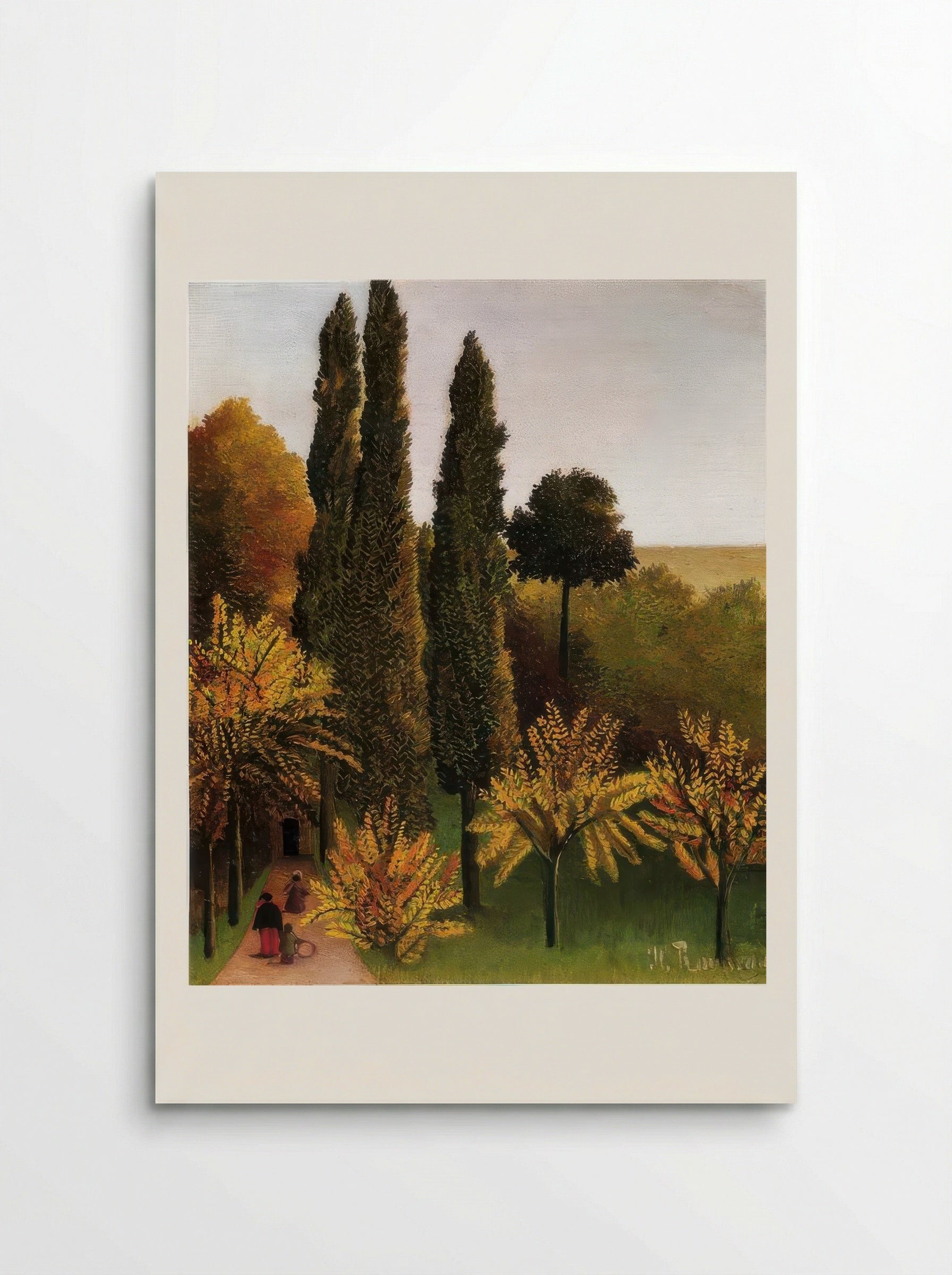 Walking in the Parc des Buttes Chaumont by Henri Rousseau – Naïve Art Paris Park Scene Print - Poster