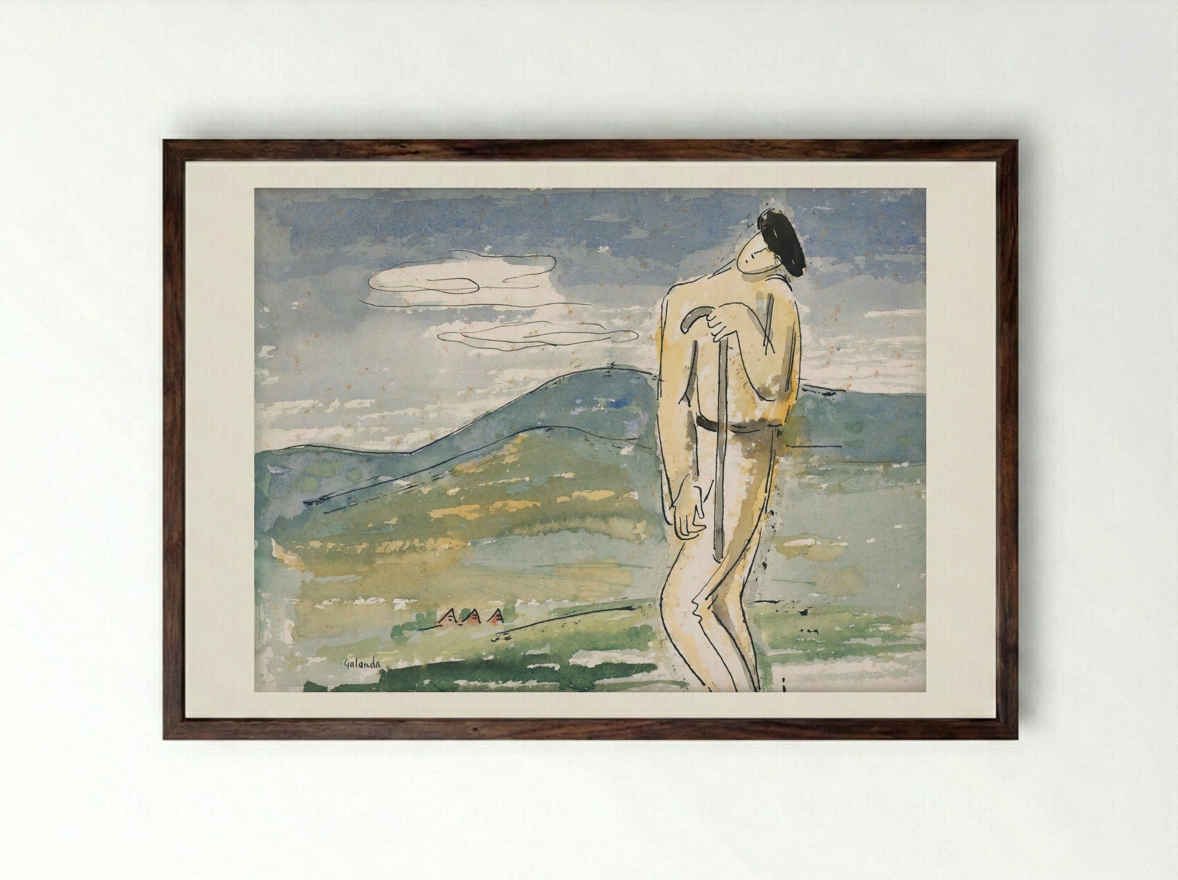 A Weary Pilgrim - Mikuláš Galanda - Framed Print Dark Wood