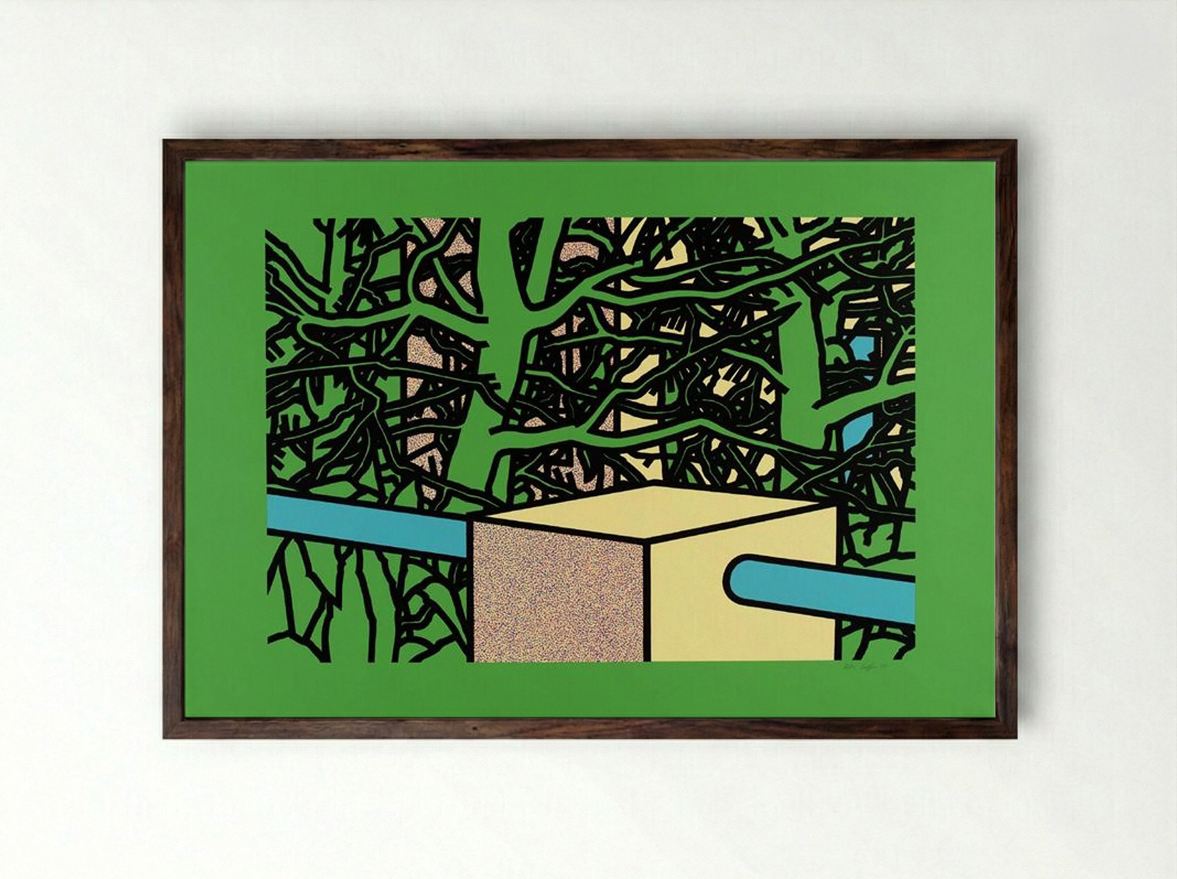 Garden with Pines - Patrick Caulfield - Framed Print Dark Wood