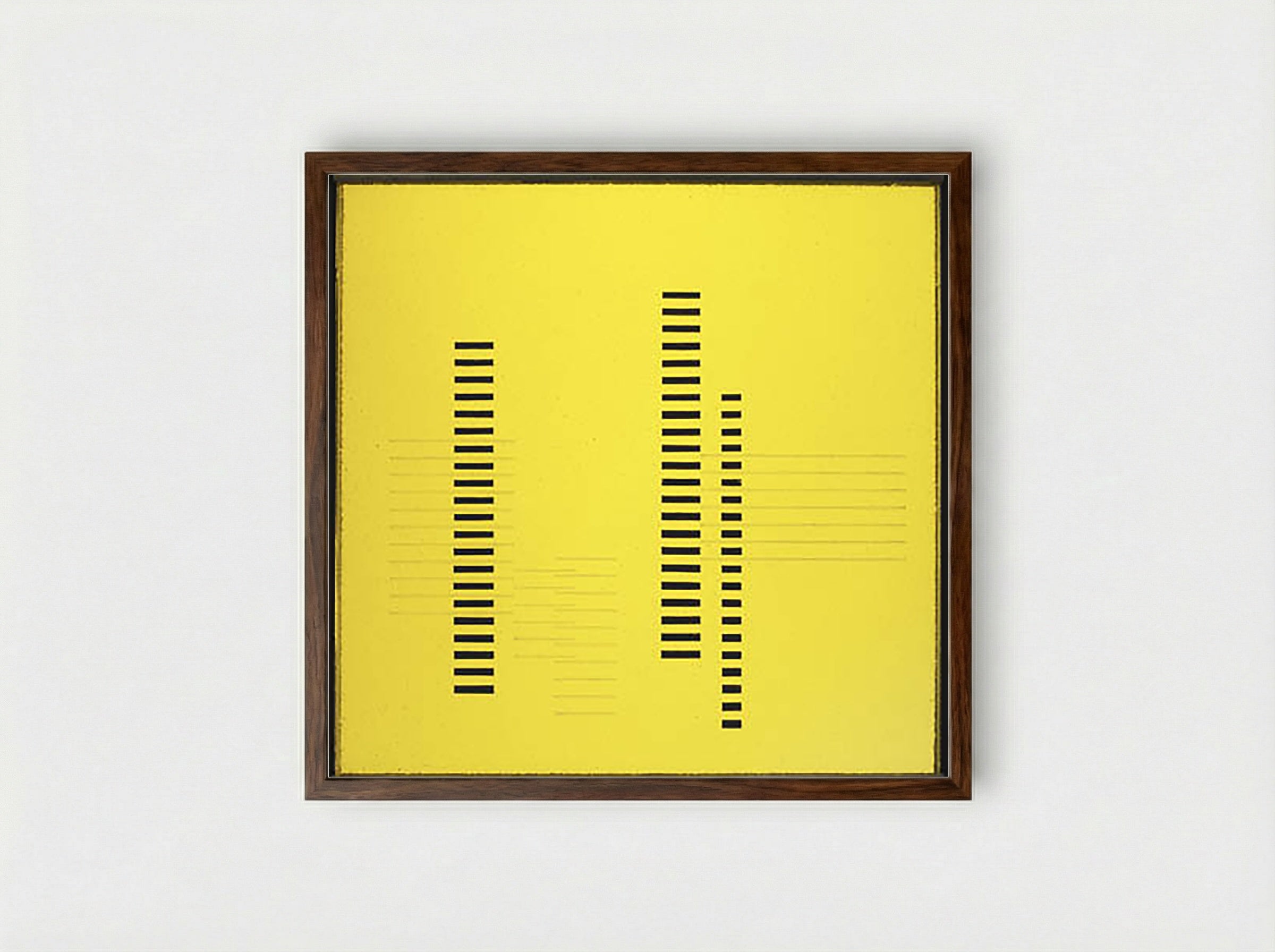 Skyscrapers on Transparent Yellow - Fine Art Print - Framed Print Dark Wood