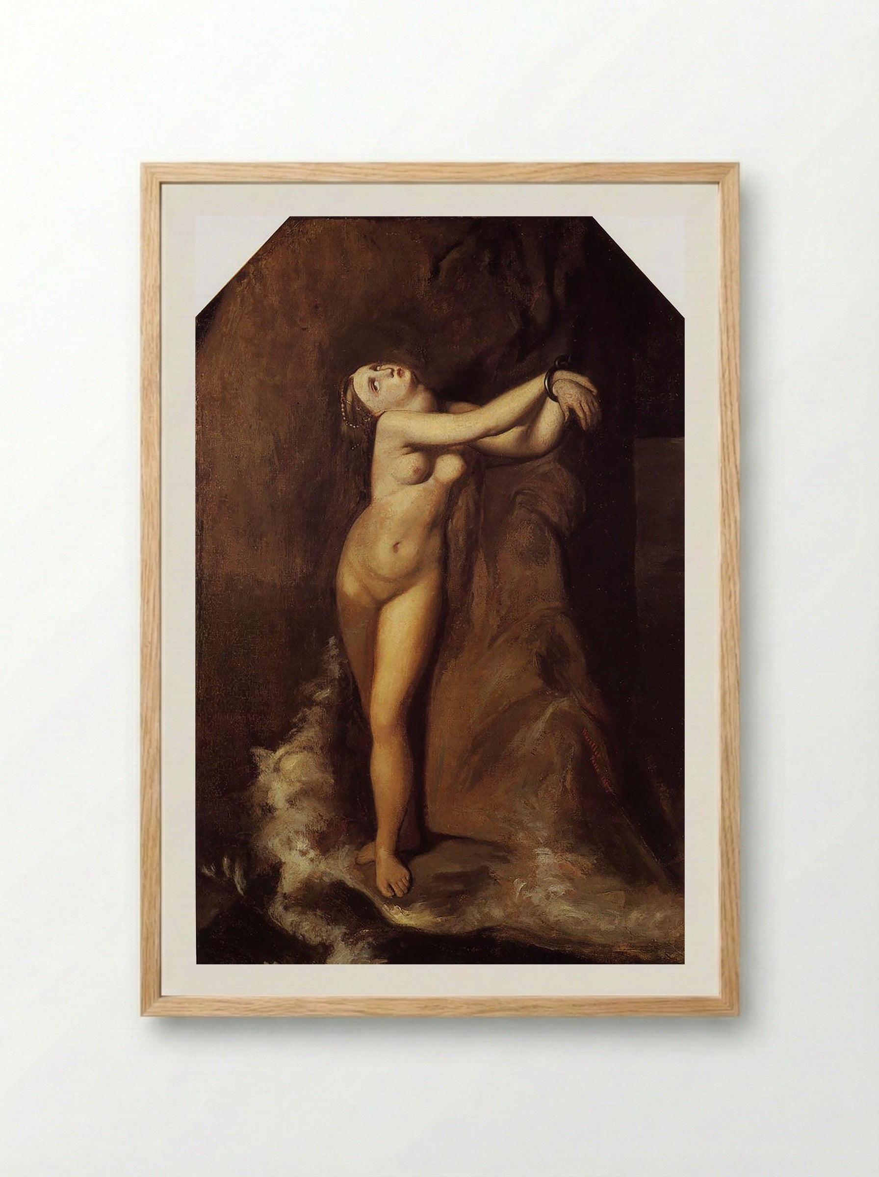 Roger Freeing Angelica - Jean-Auguste-Dominique Ingres - Framed Print Wood