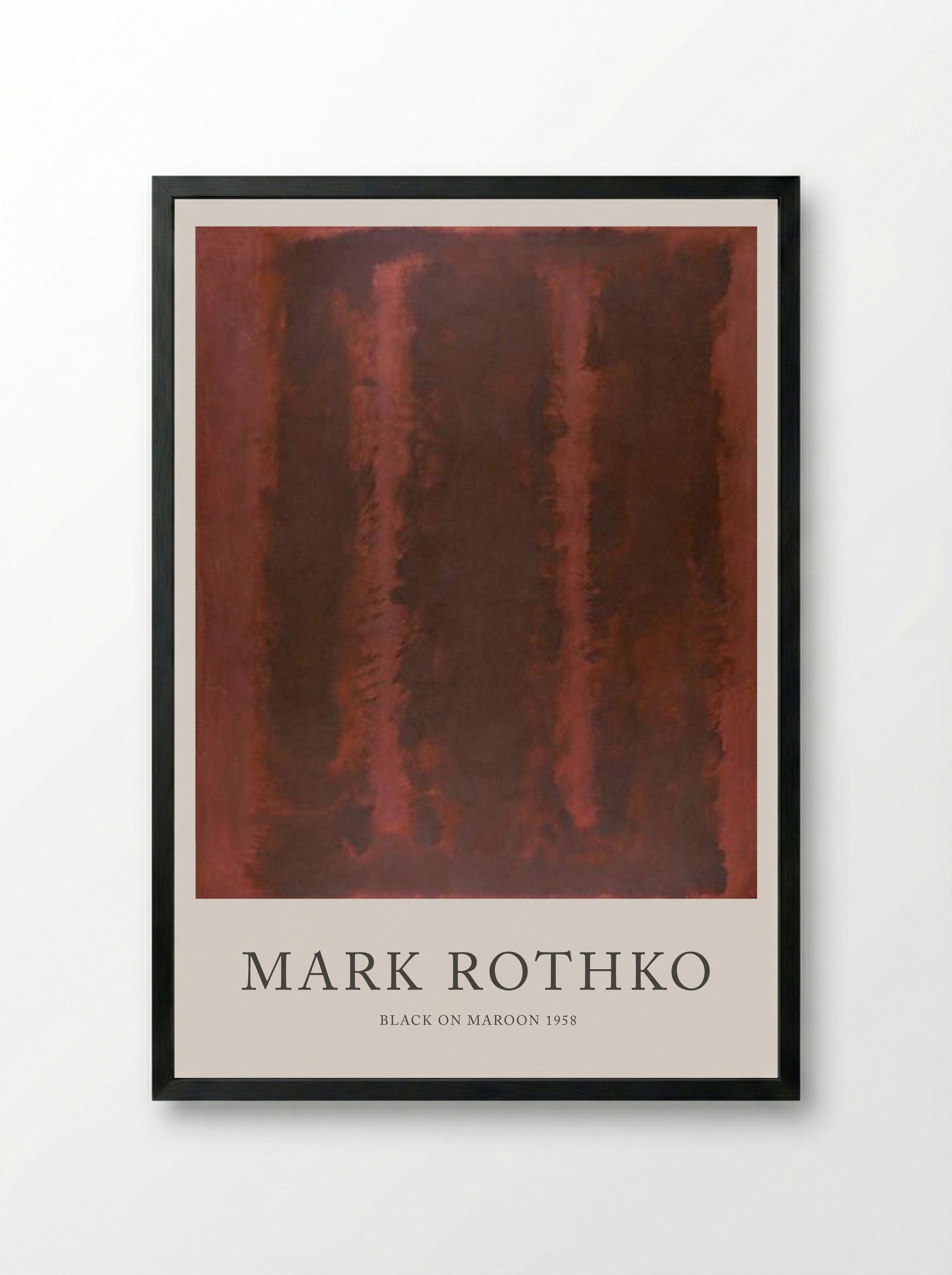 Black on Maroon - Mark Rothko - Framed Print Black