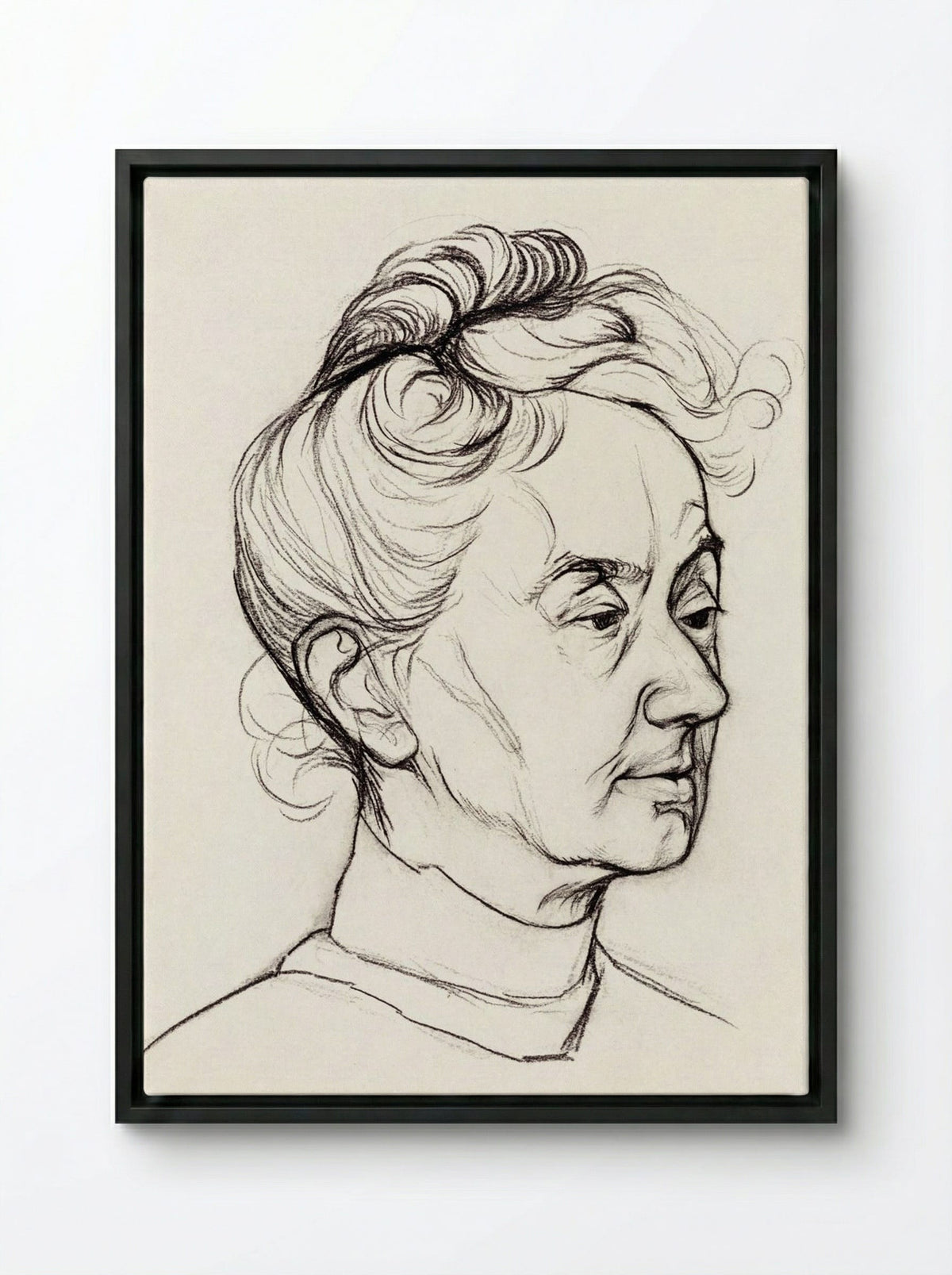 Portrait of Mrs. Corry Pabst - Julie de Graag - Framed Canvas Black
