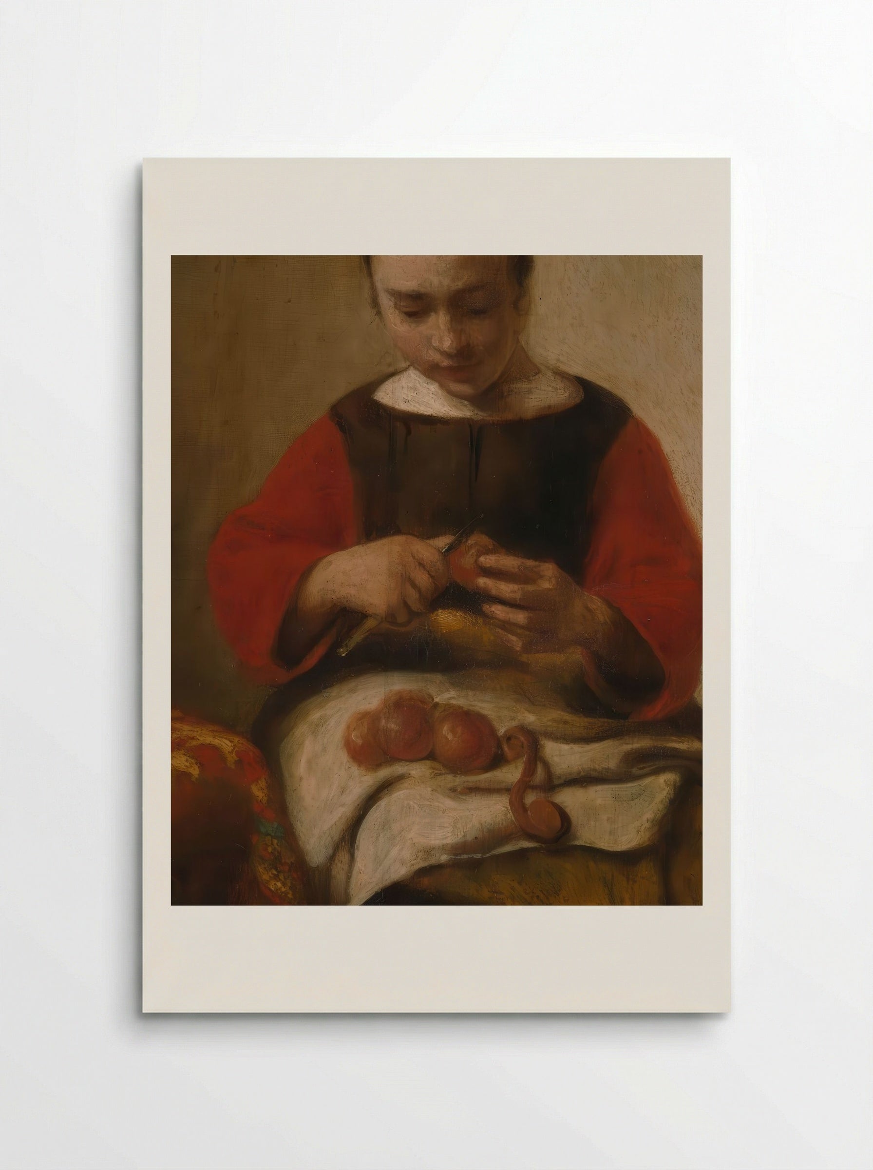 Young Woman Peeling Apples - Eglon van der Neer - Poster