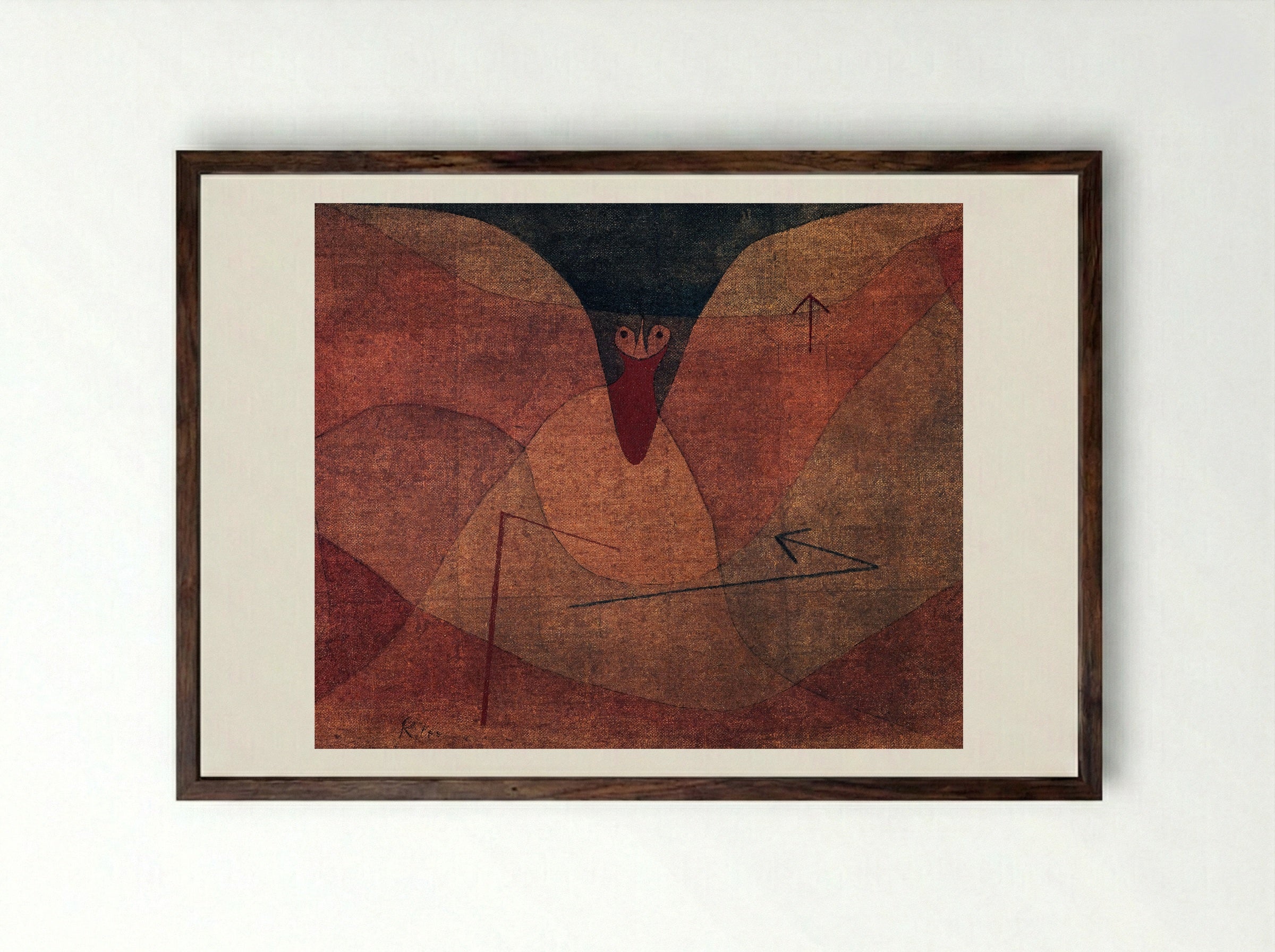 Aviatic Evolution - Paul Klee - Framed Print Dark Wood