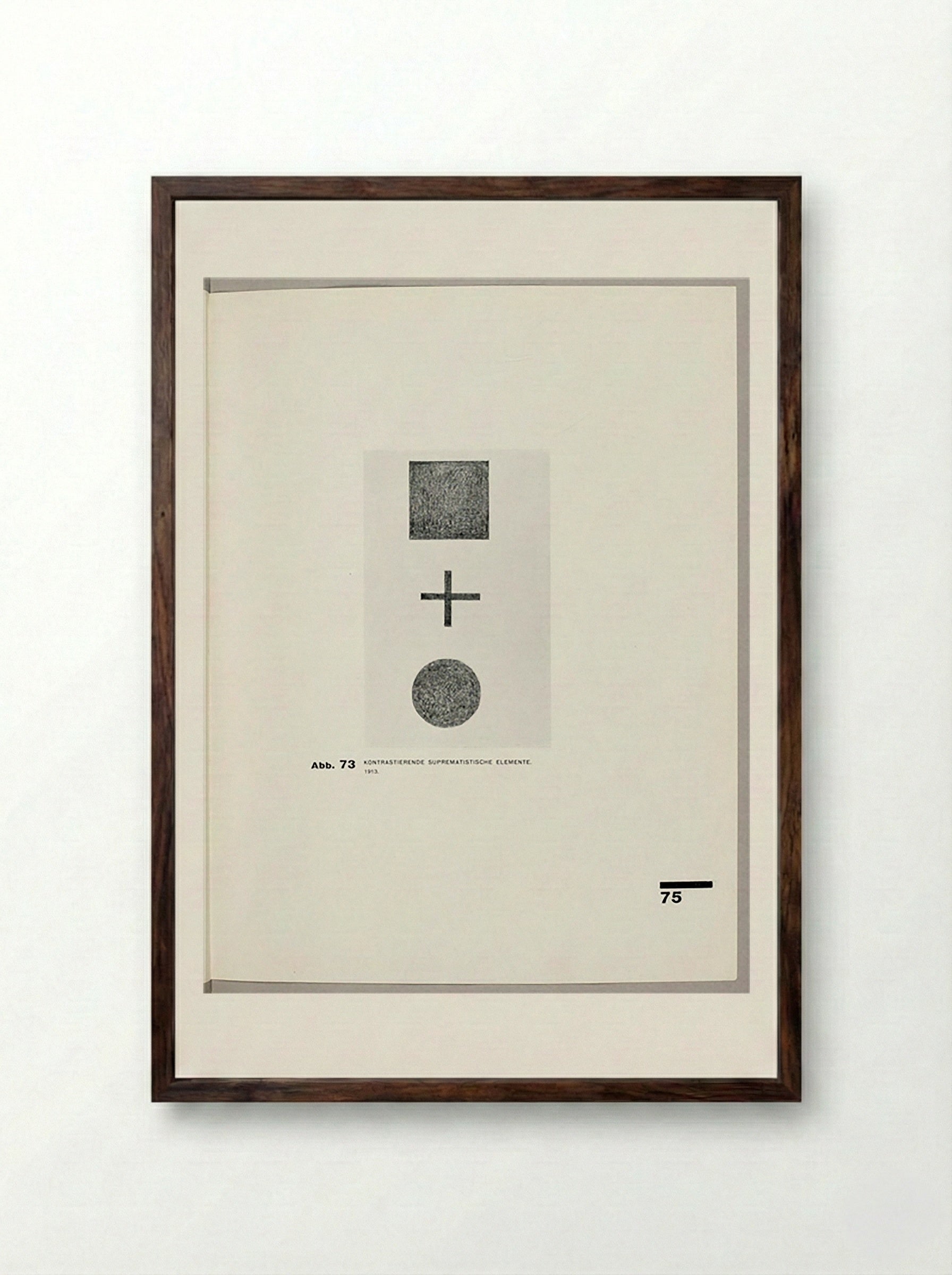 Contrasting Suprematistic Elements - Kazimir Malevich - Framed Print Dark Wood