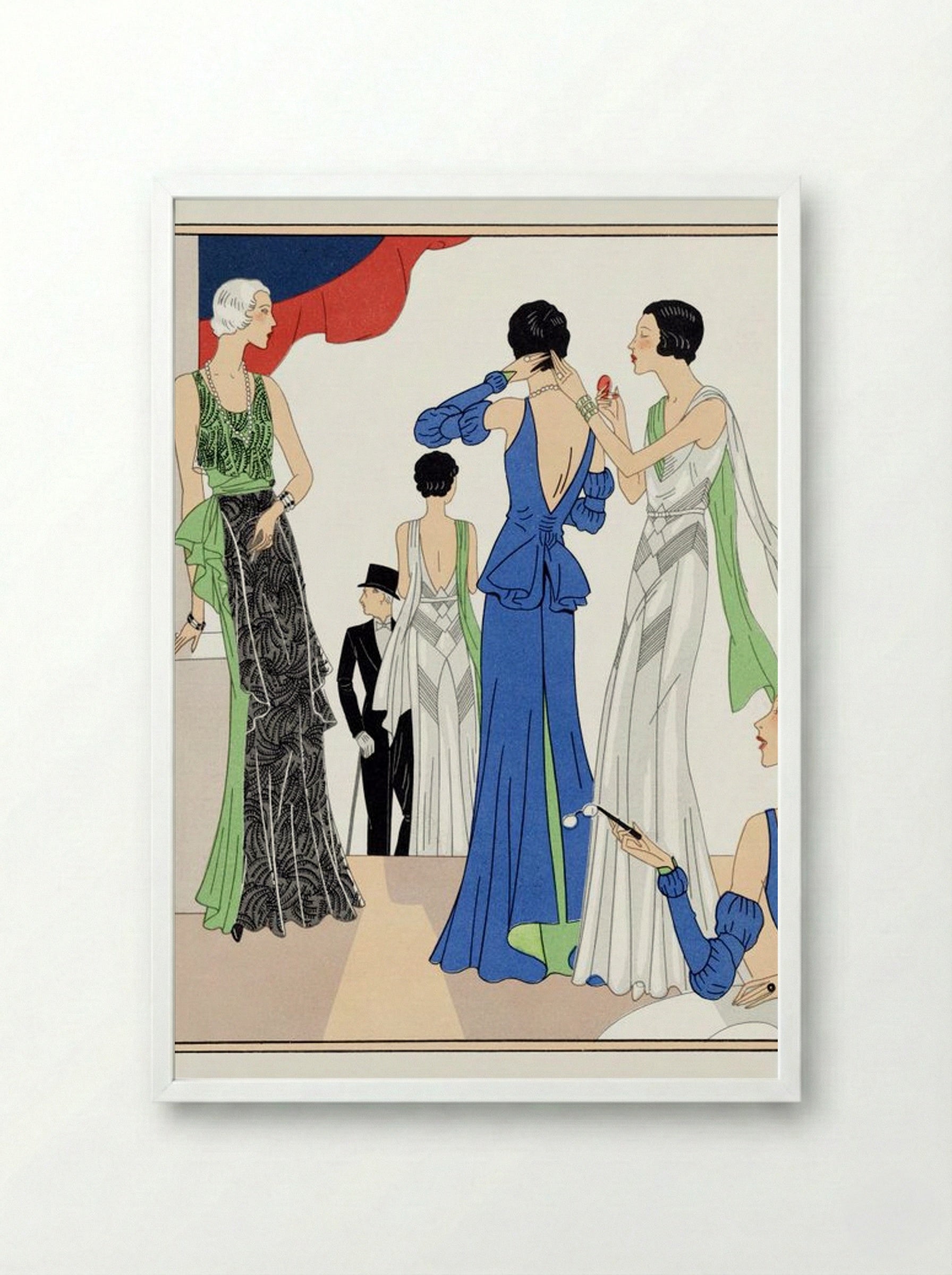 Evening Gowns, 1932 - Joseph Paquin - Framed Print White