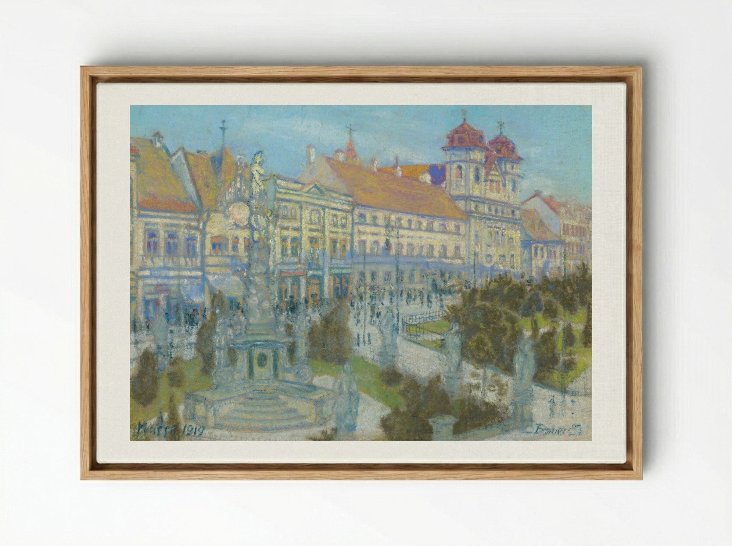 On Hlavná Street in Košice - Konštantín Bauer - Framed Canvas Wood