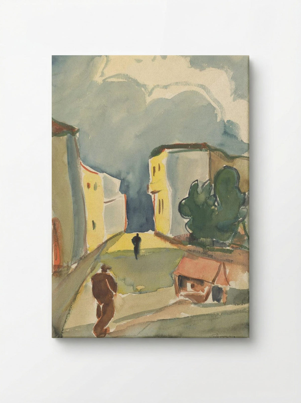 Two Pedestrians in a Townscape - Zolo Palugyay - Canvas
