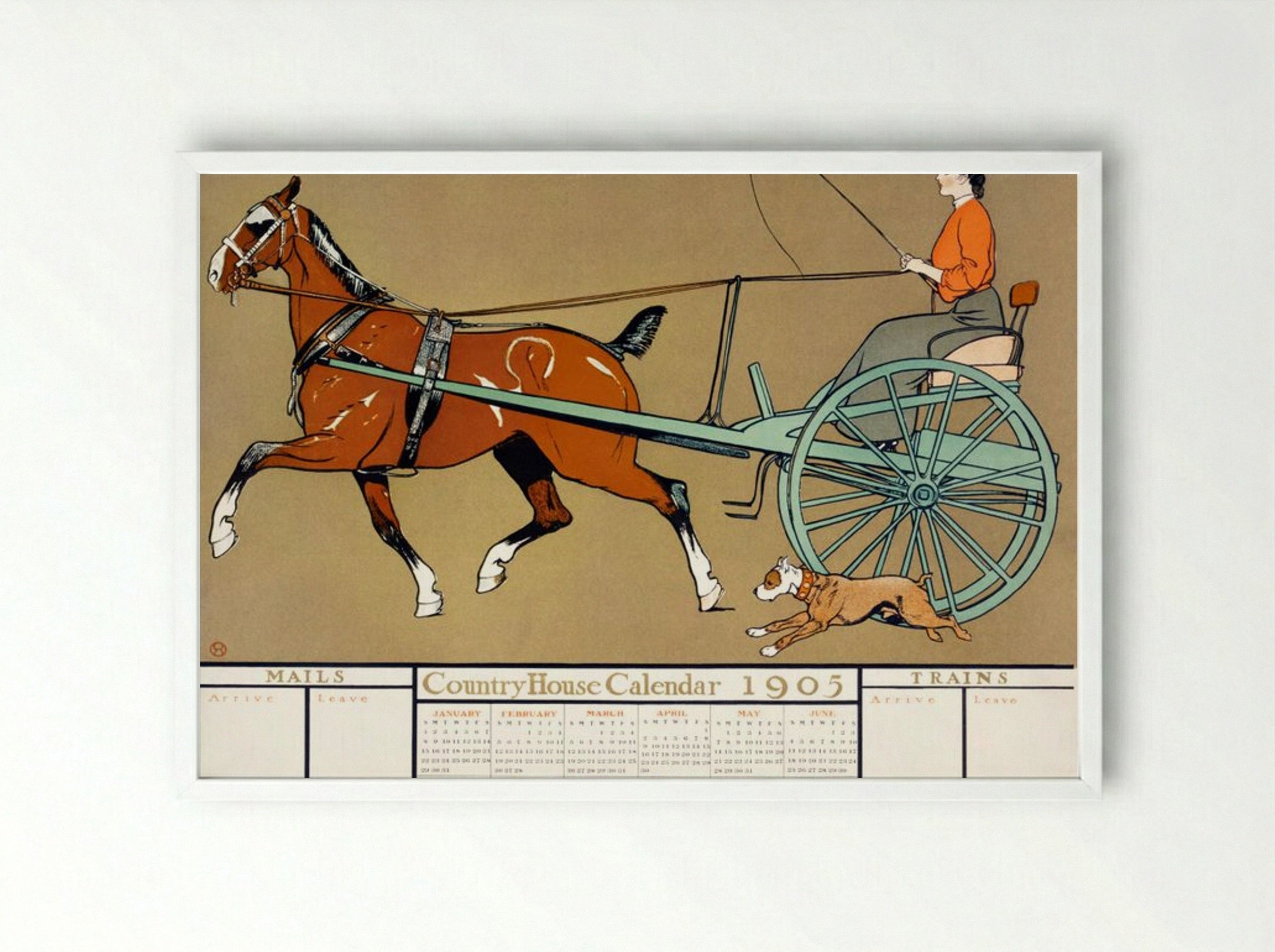 Country House Calendar 1905 - Edward Penfield - Framed Print White