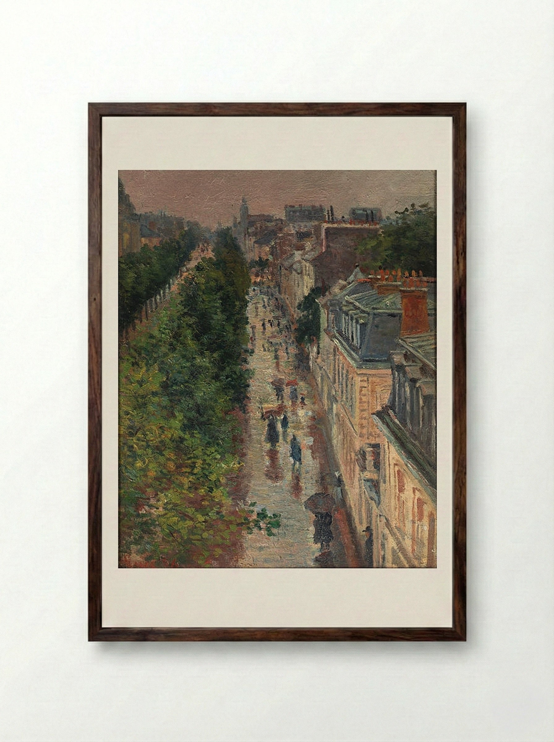 Scène de Rue à Paris - Maximilien Luce - Framed Print Dark Wood