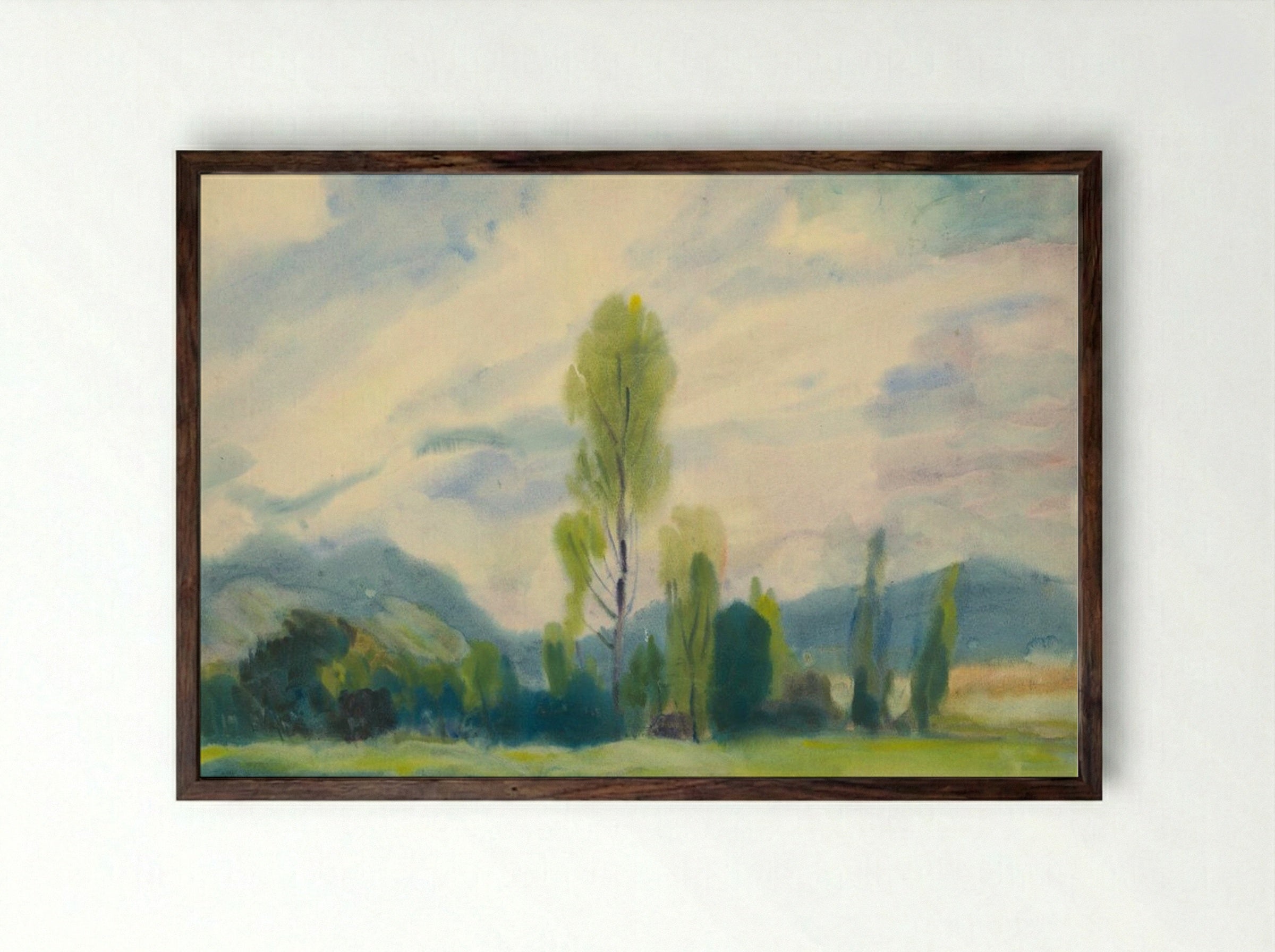 Landscape below the Low Tatras - Zolo Palugyay - Framed Print Dark Wood