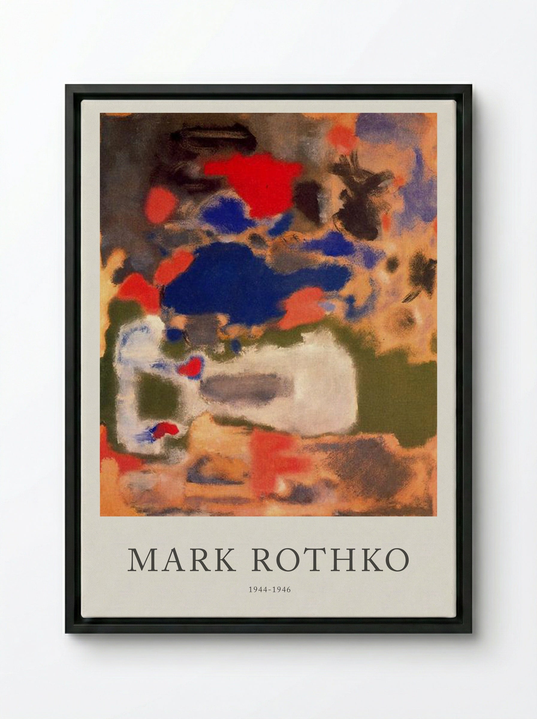 Untitled (Multiform Composition) - Mark Rothko - Framed Canvas Black