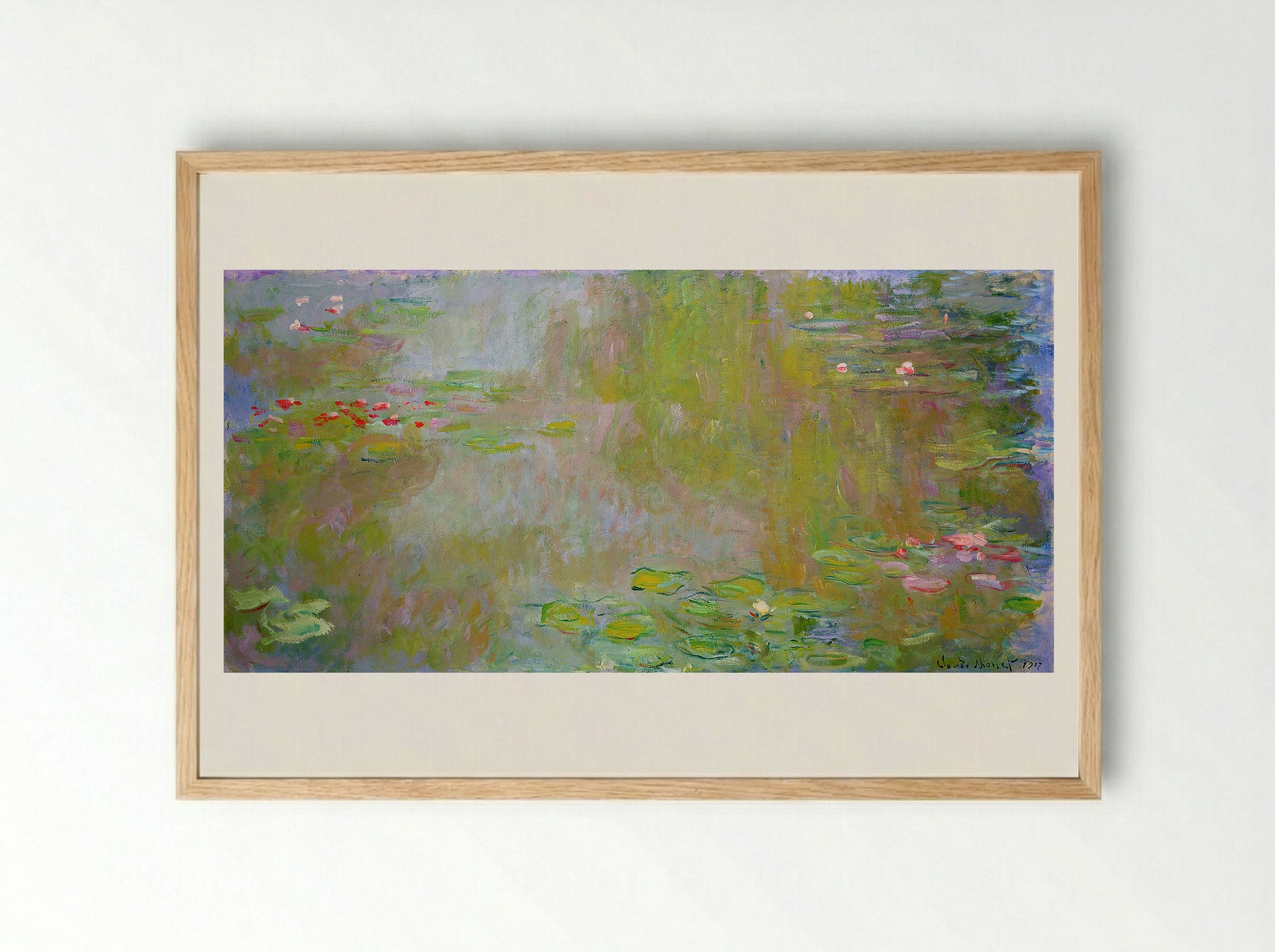 Water Lily Pond - Claude Monet - Framed Print Wood